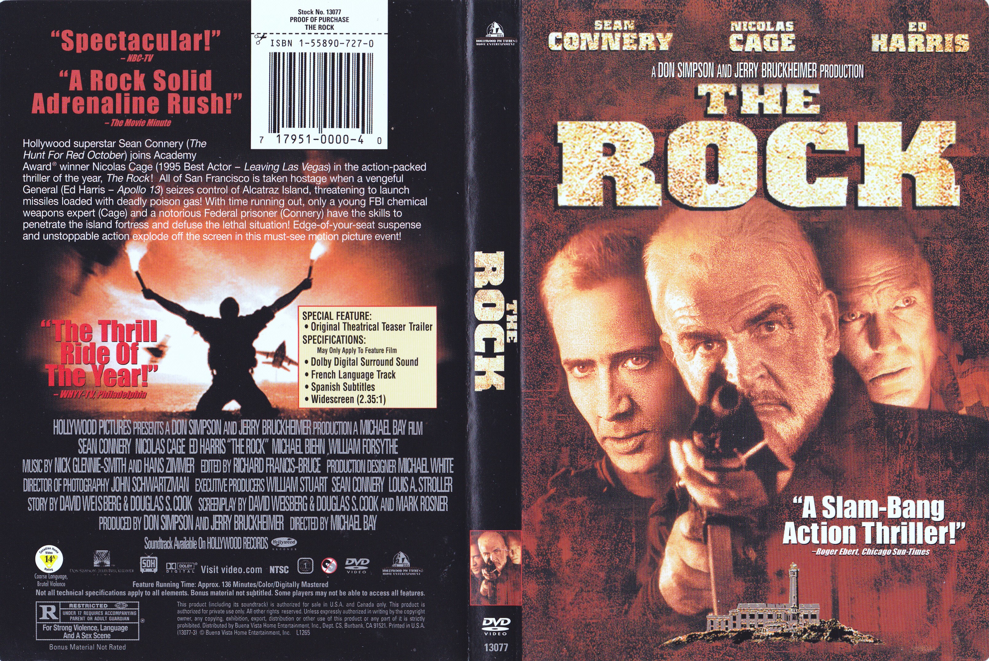 Jaquette DVD The rock - Le rocher (Canadienne)