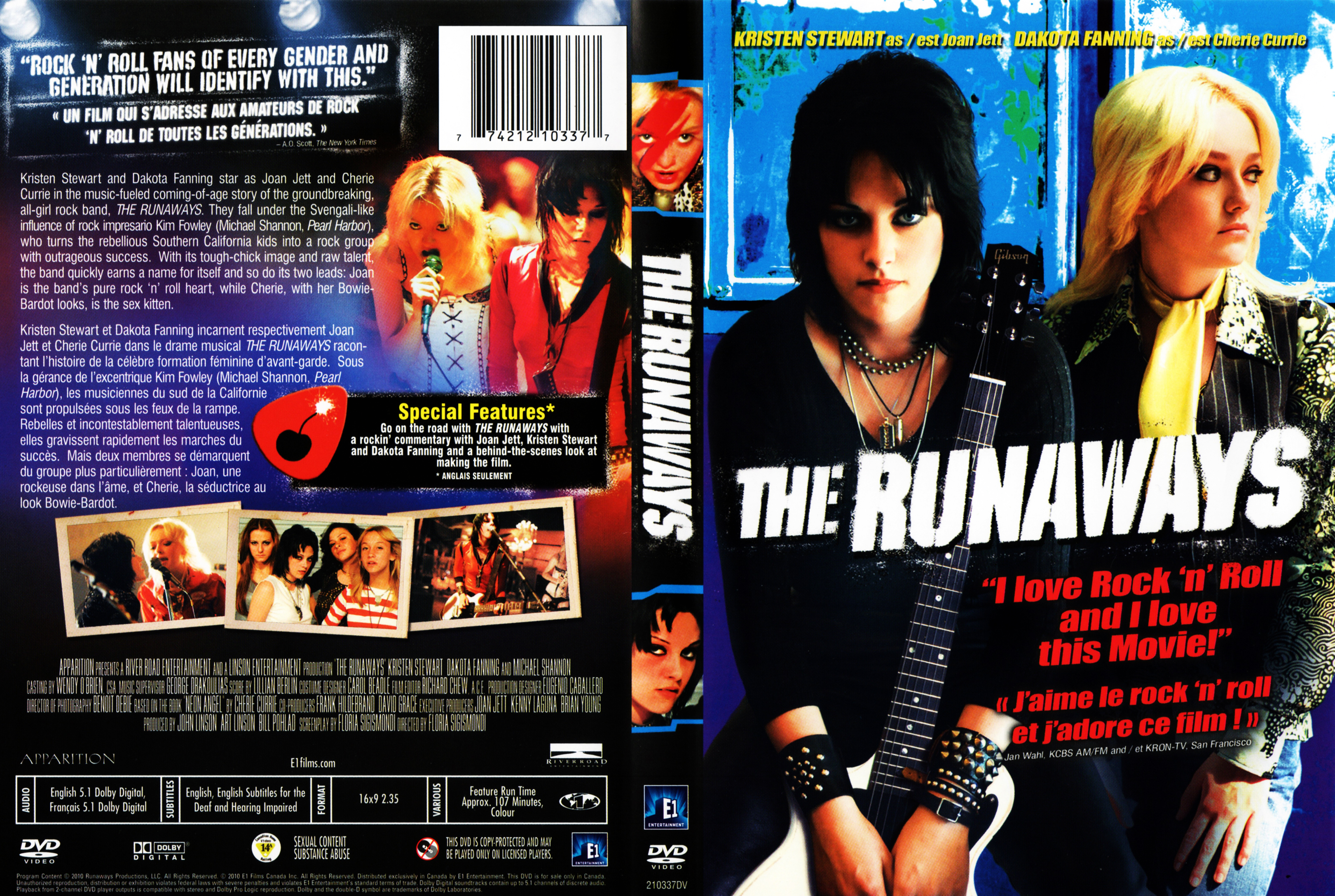 Jaquette DVD The runaways (Canadienne)