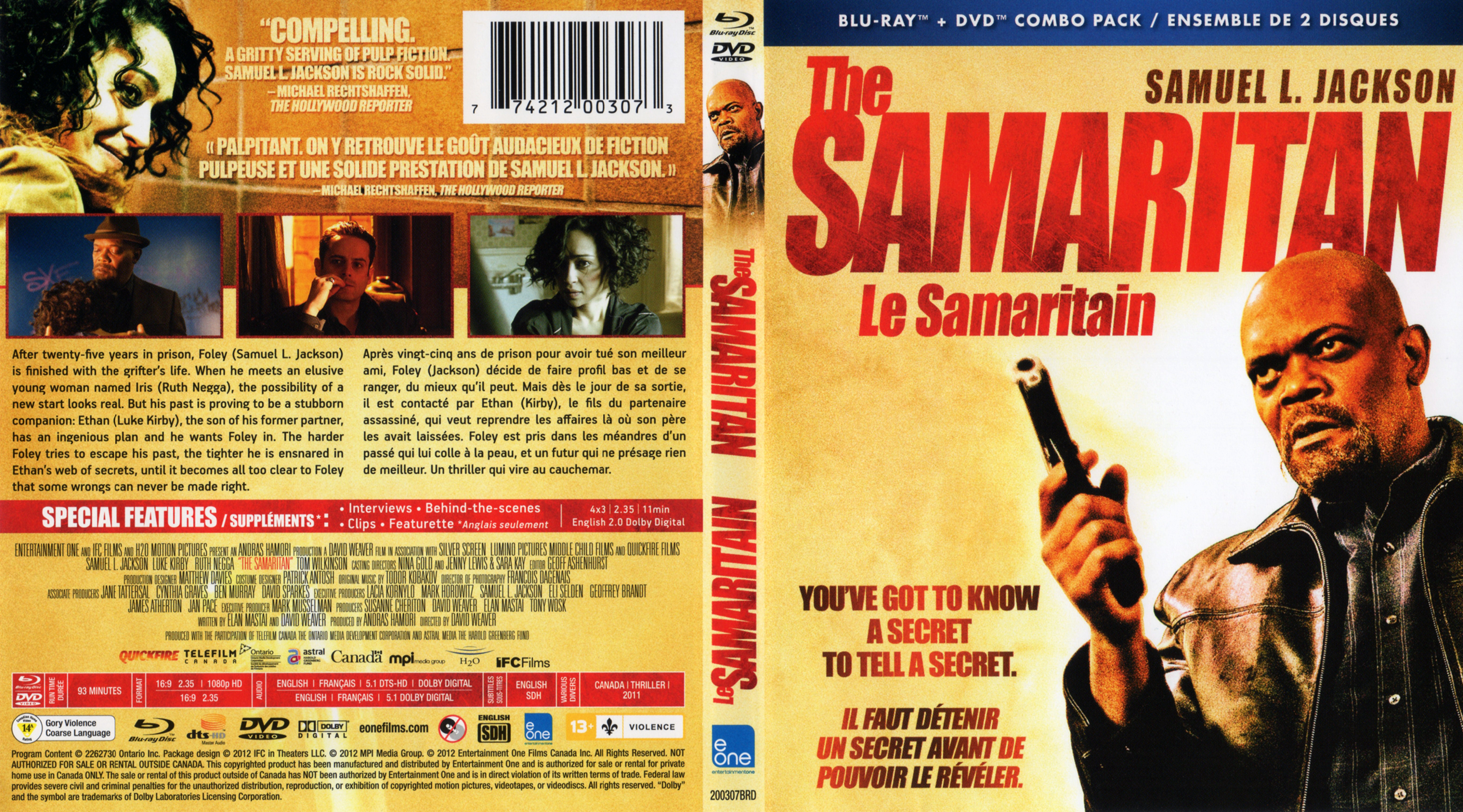 Jaquette DVD The samaritan - Le samaritain (Canadienne) (BLU-RAY)