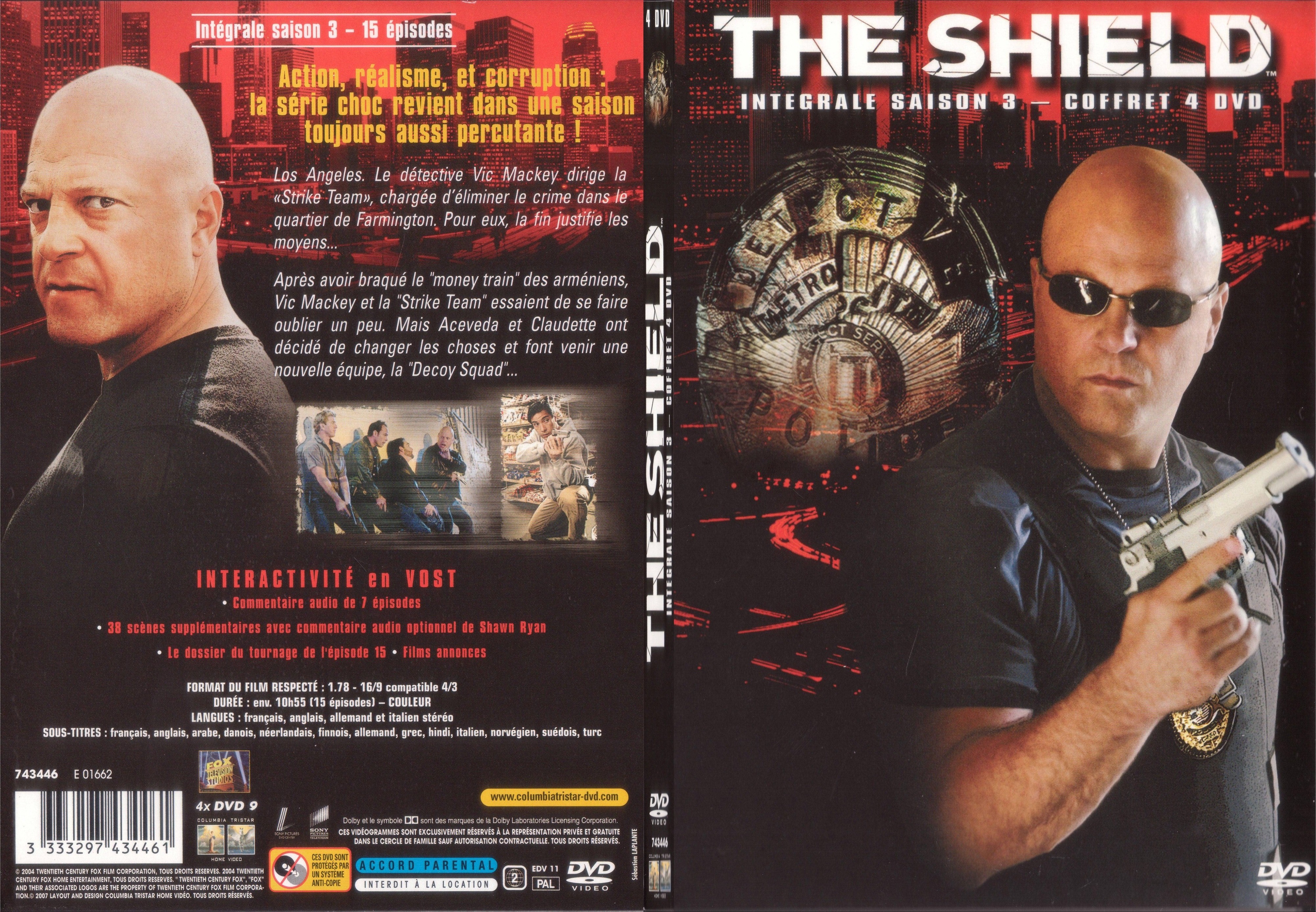 Jaquette DVD The shield Saison 3 - SLIM