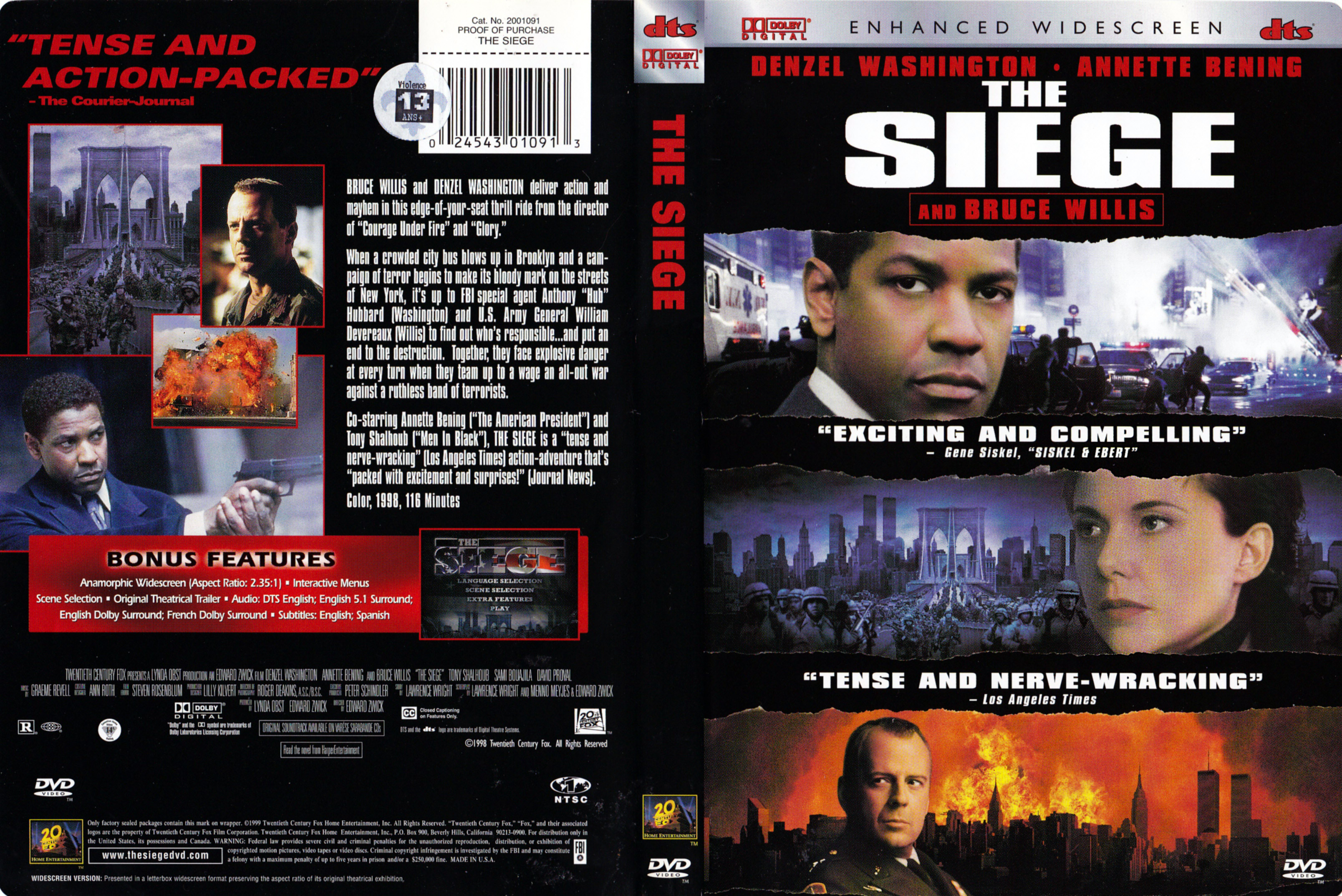 Jaquette DVD The siege (Canadienne)