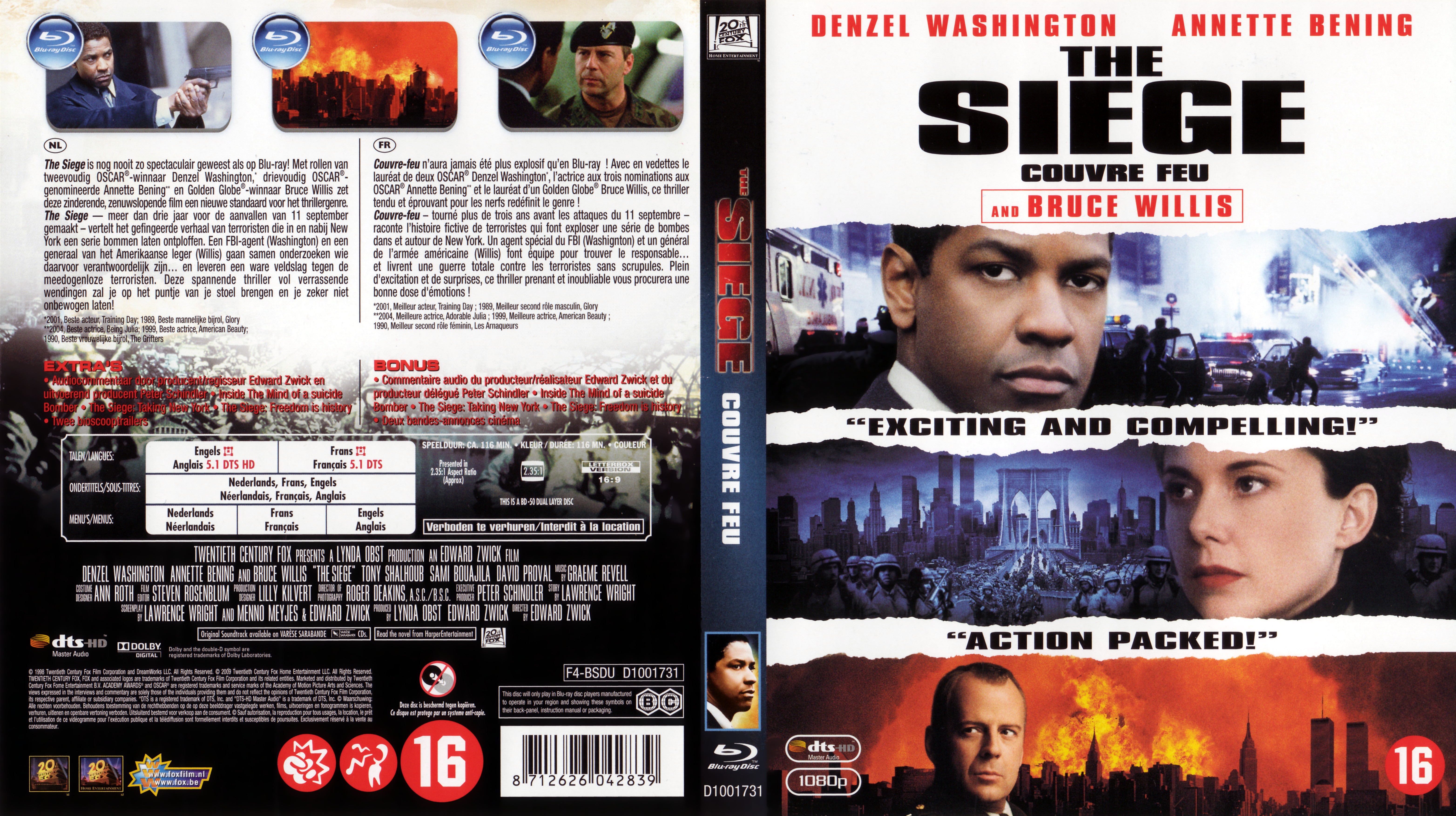 Jaquette DVD The siege - Couvre-feu (BLU-RAY)