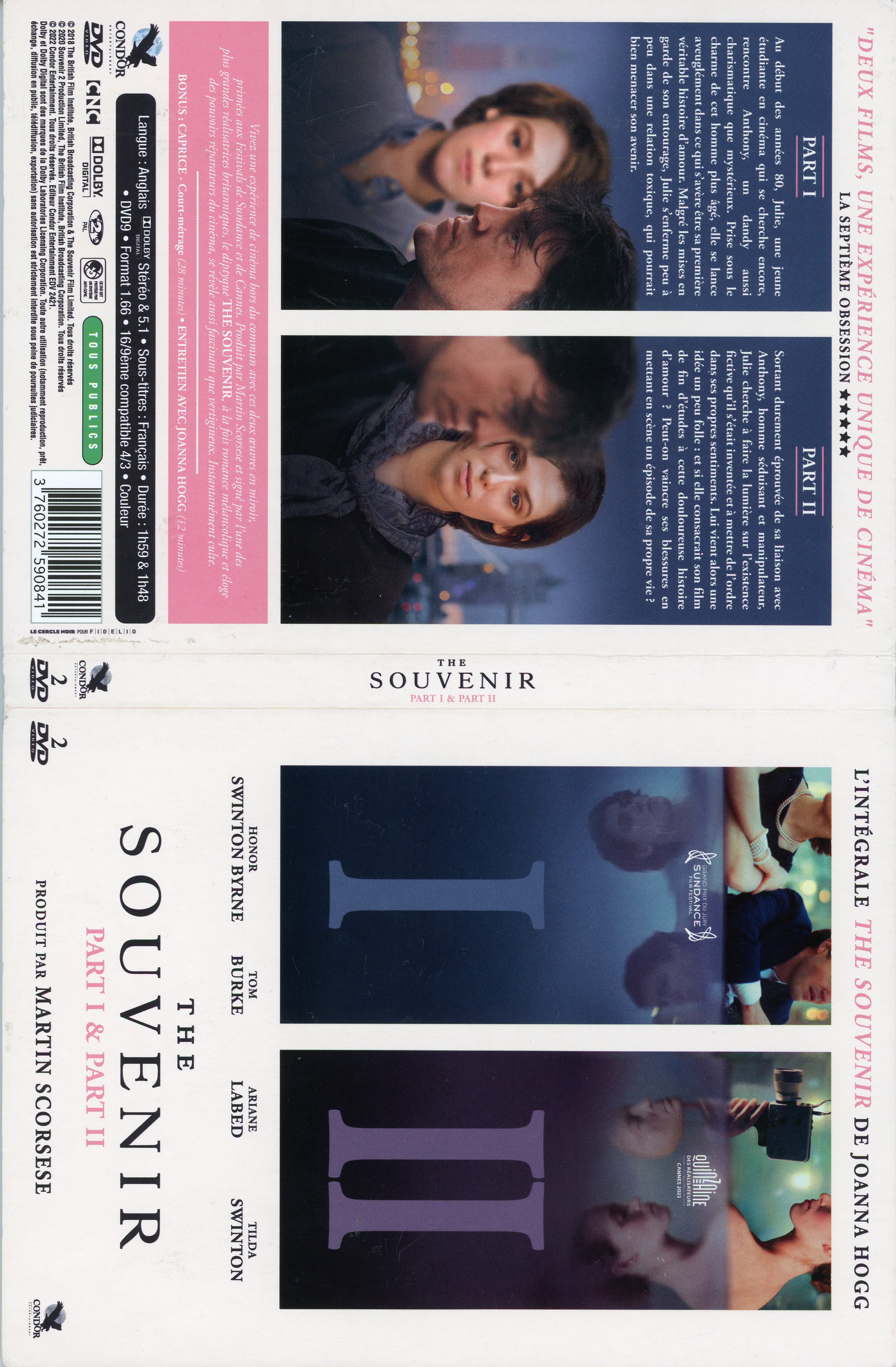 Jaquette DVD The souvenir Part 1 & 2 
