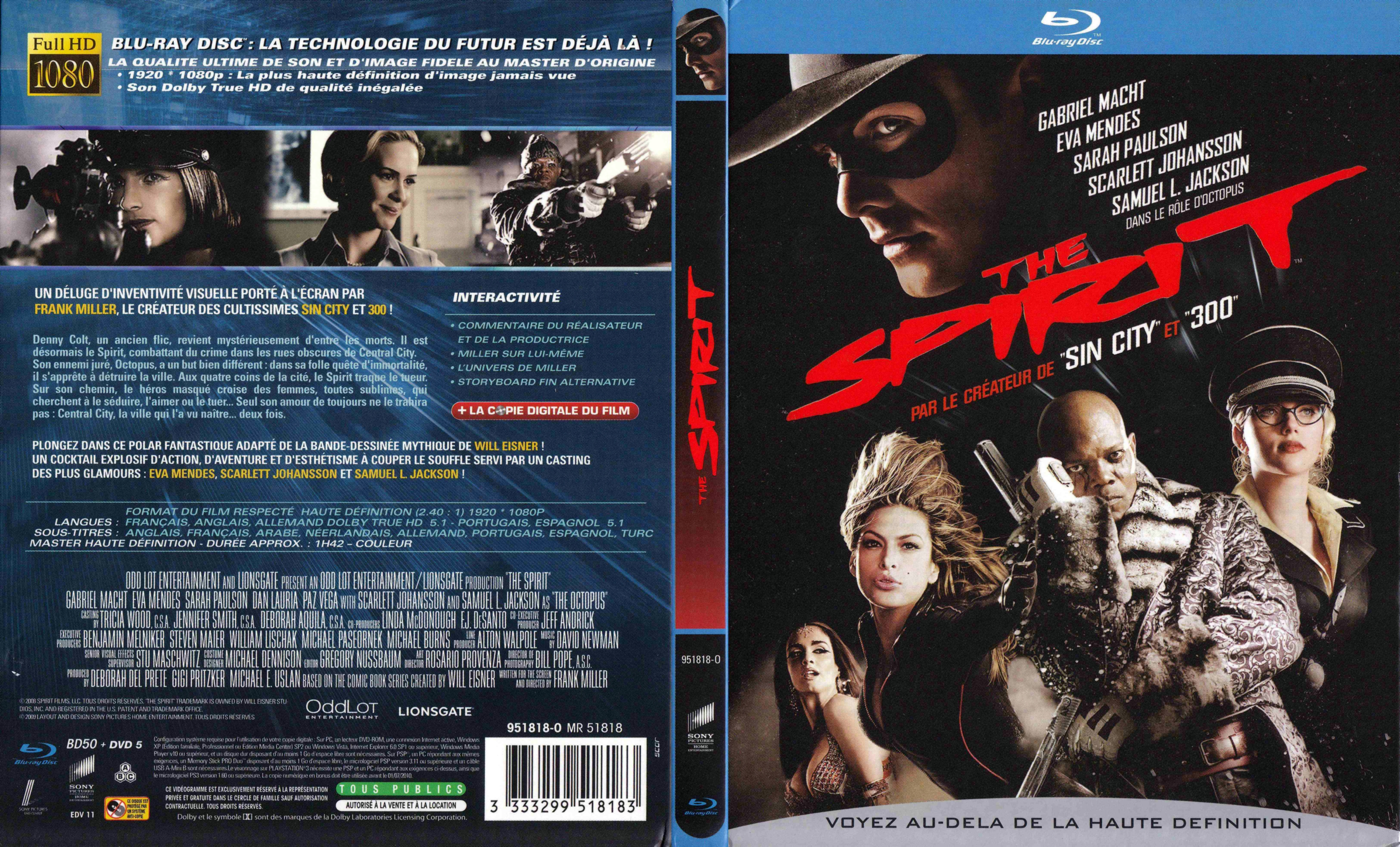 Jaquette DVD The spirit (BLU-RAY)