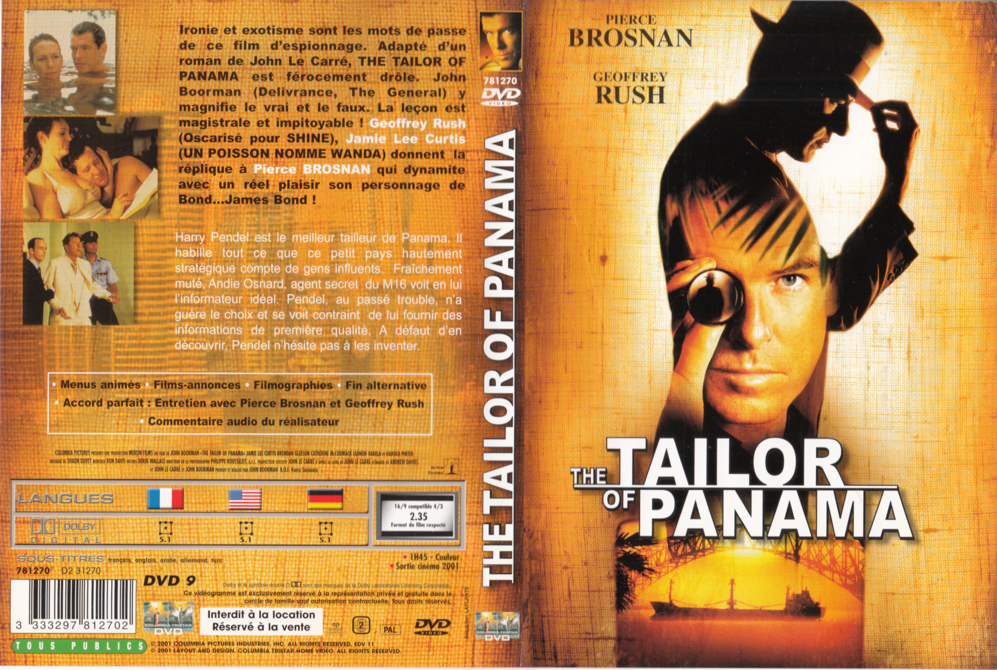 Jaquette DVD The tailor of panama v2