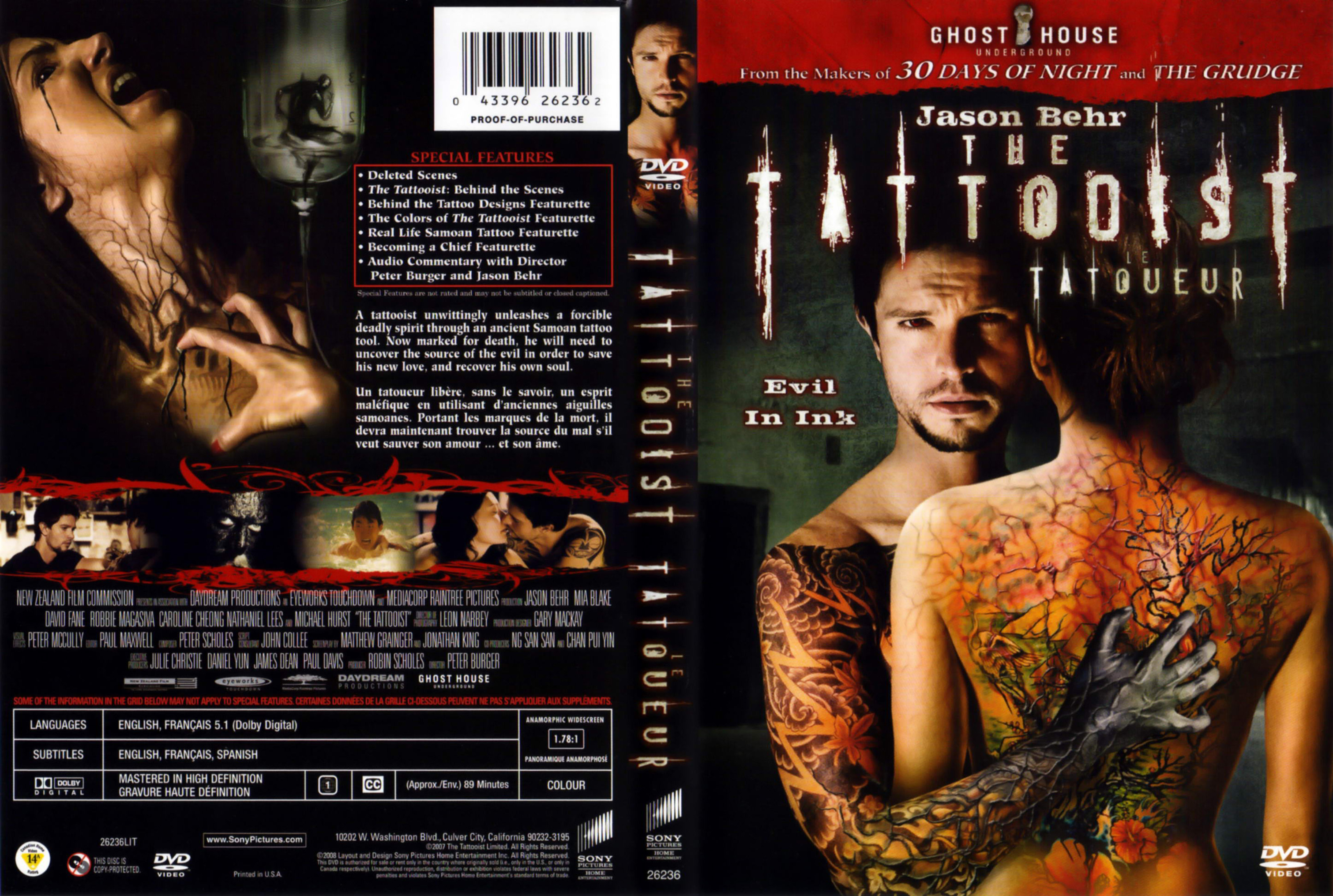Jaquette DVD The tattooist le tatoueur Zone 1