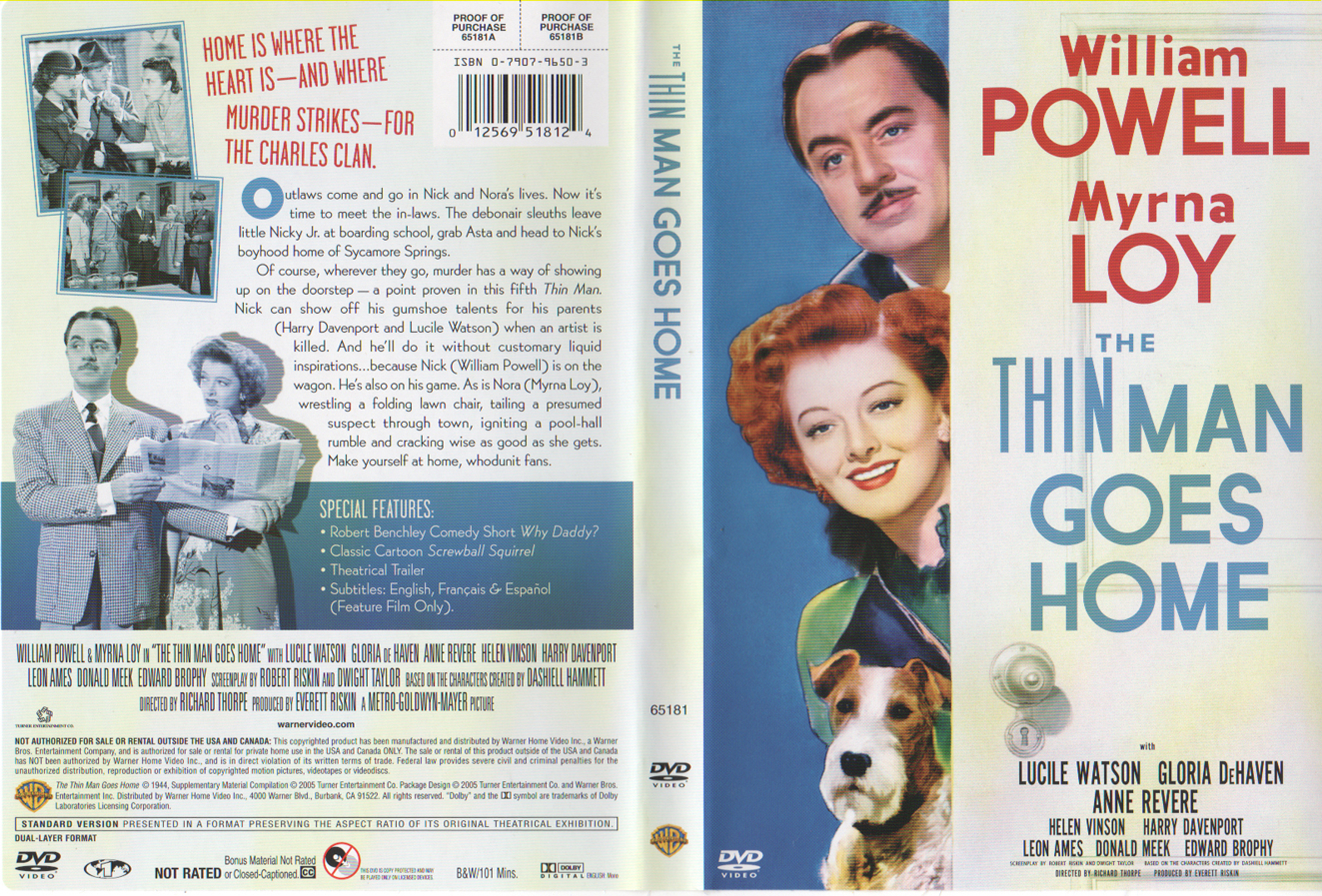 Jaquette DVD The thin man goes home