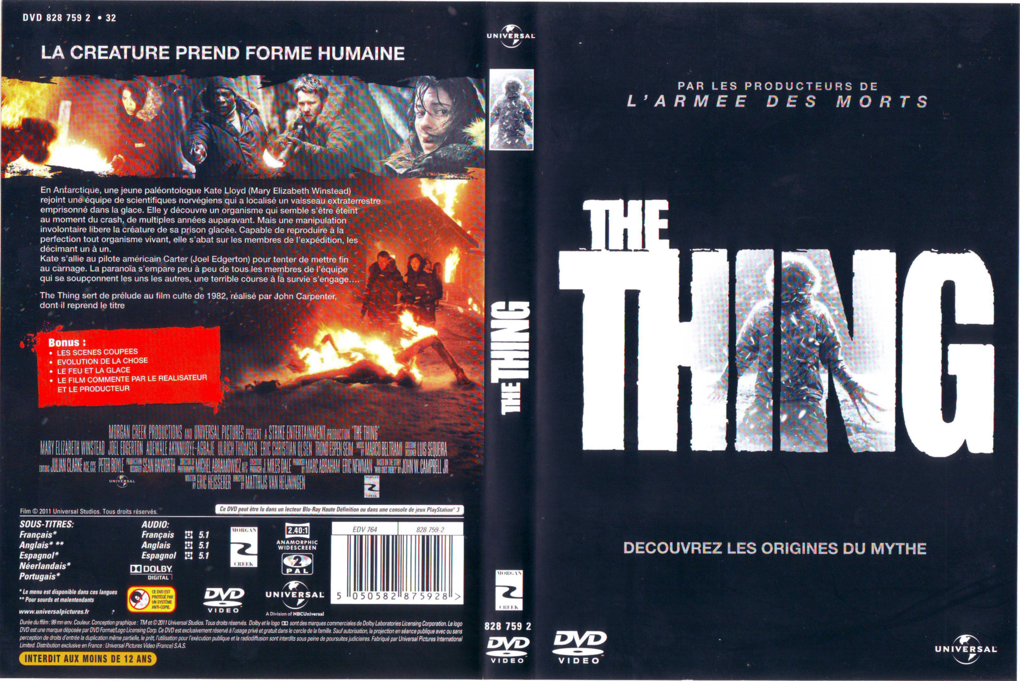 Jaquette DVD The thing (2011)