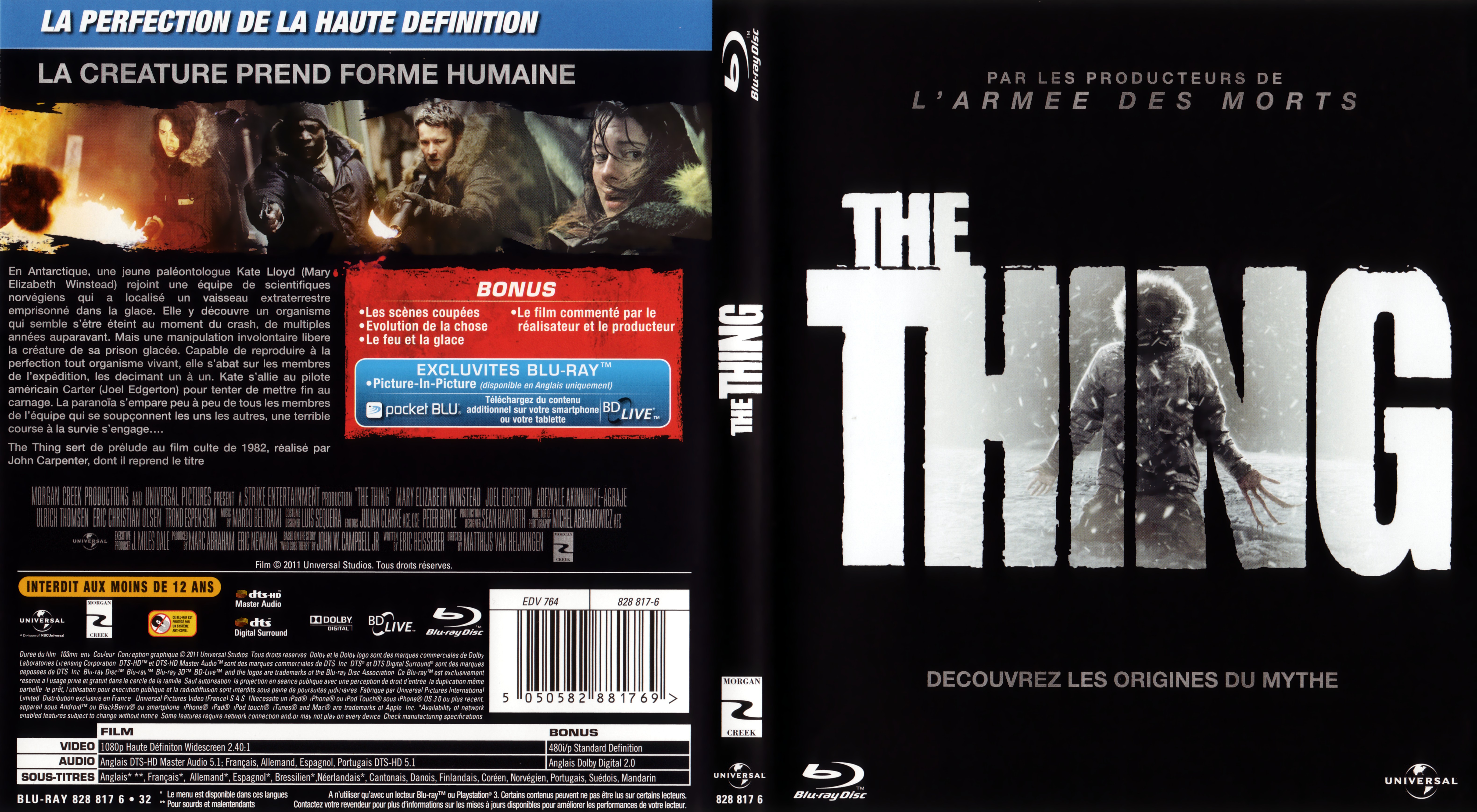 Jaquette DVD The thing (2011) (BLU-RAY)