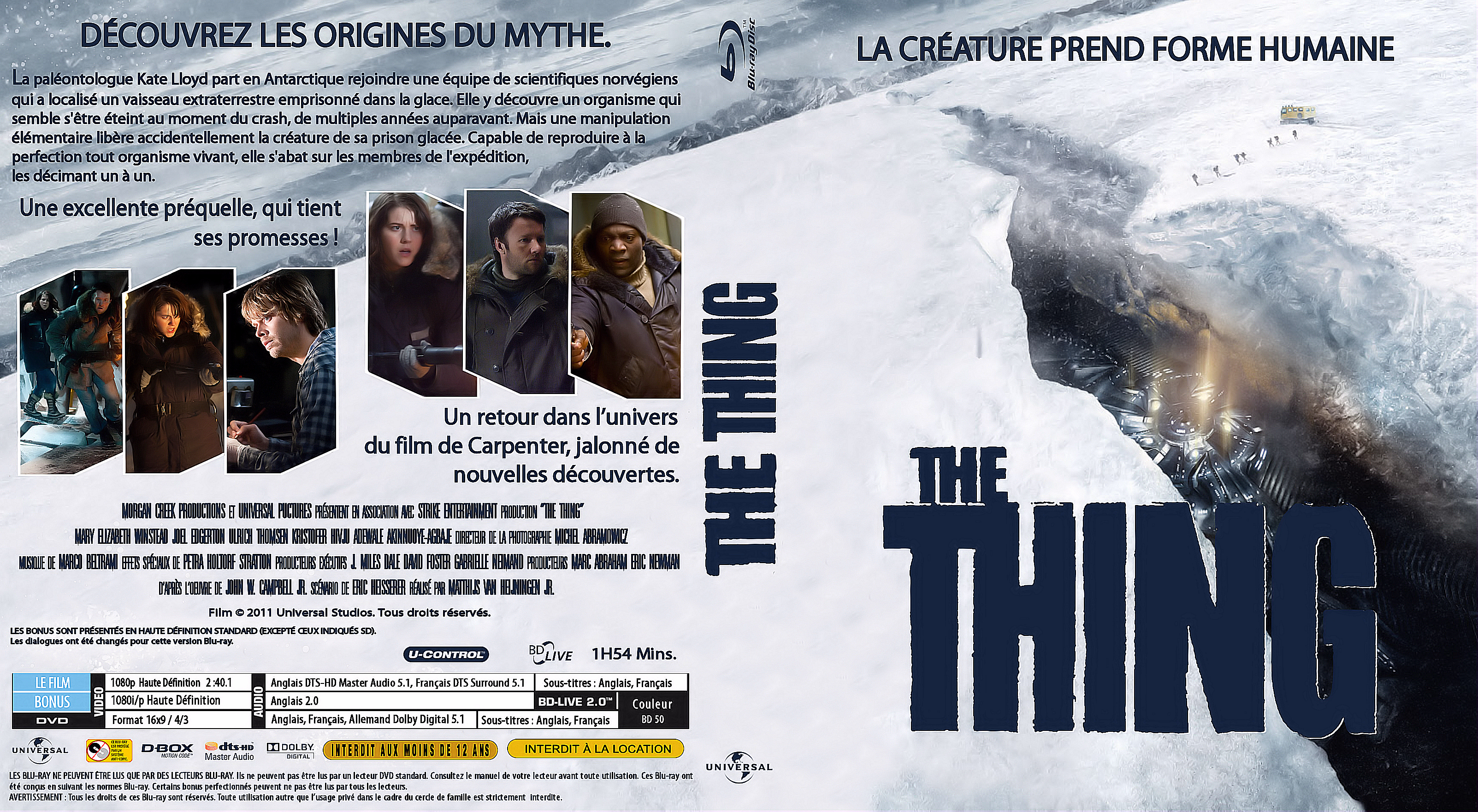 Jaquette DVD The thing (2011) custom (BLU-RAY)
