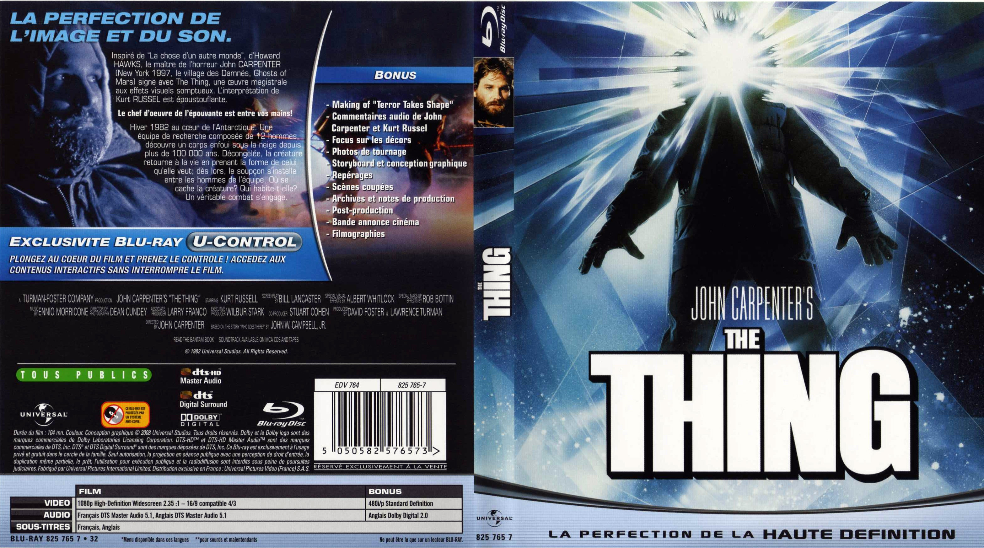 Jaquette DVD The thing (BLU-RAY)