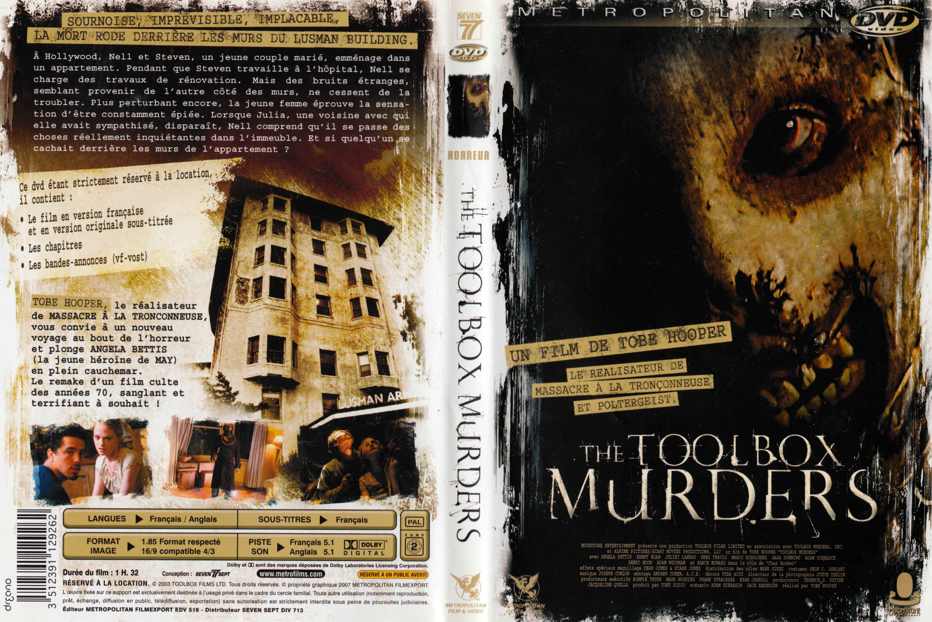 Jaquette DVD The toolbox murders