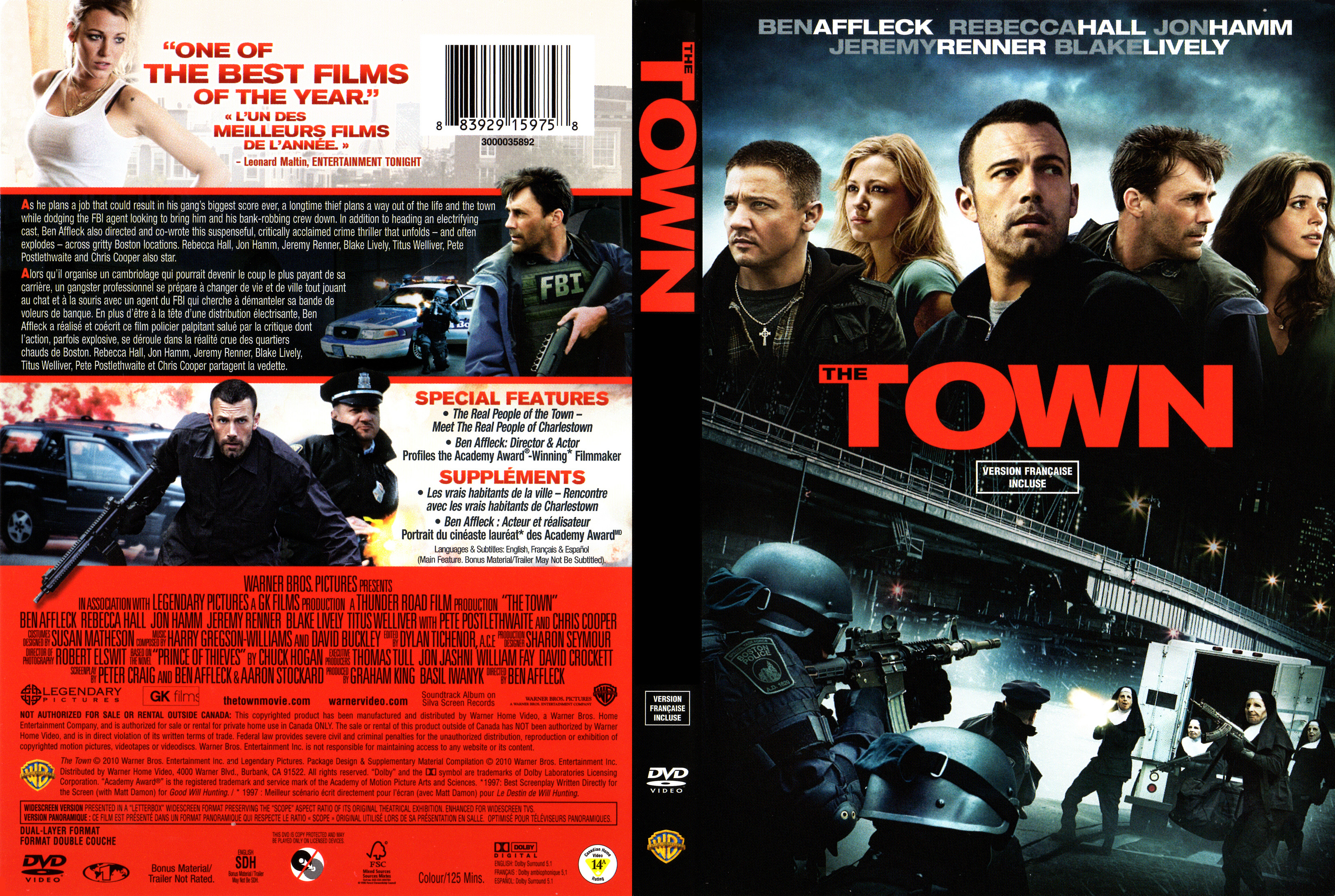 Jaquette DVD The town (Canadienne)