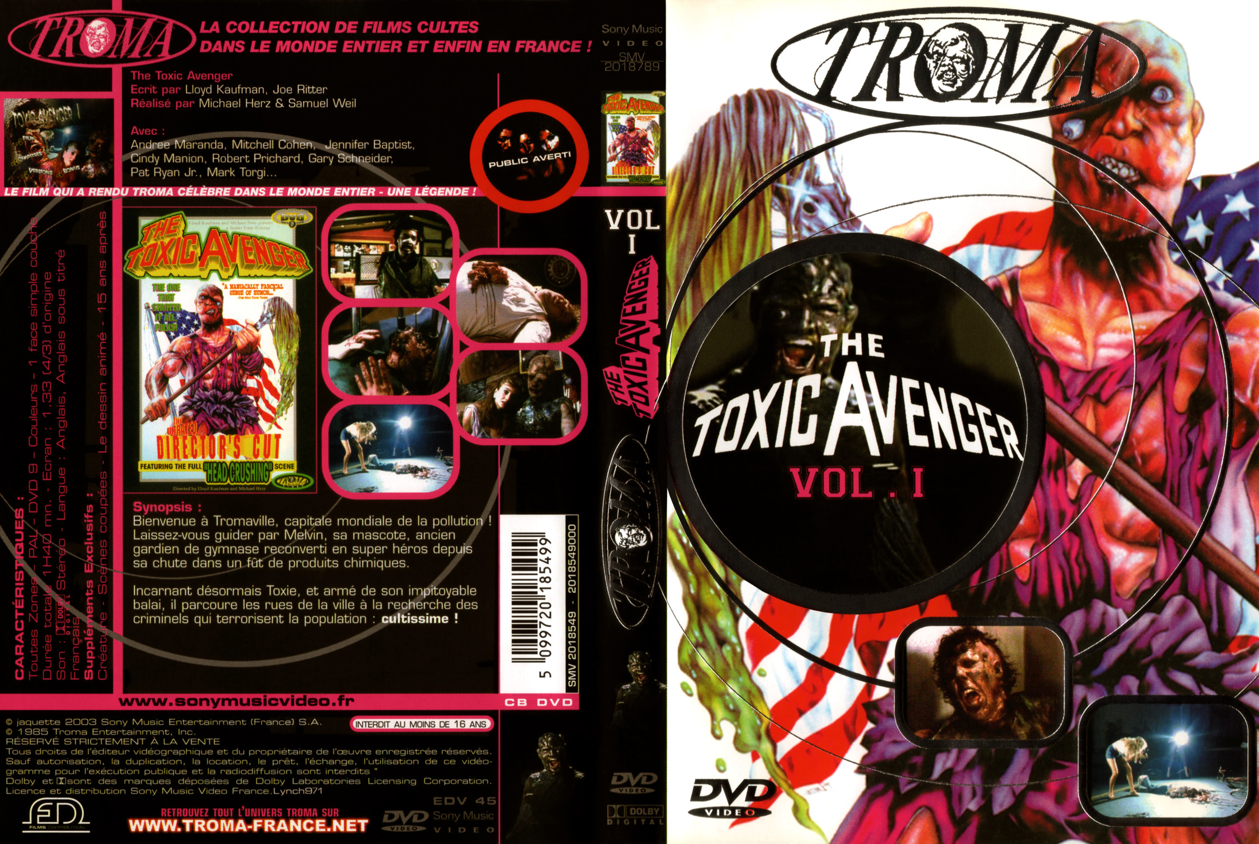 Jaquette DVD The toxic avenger vol 01