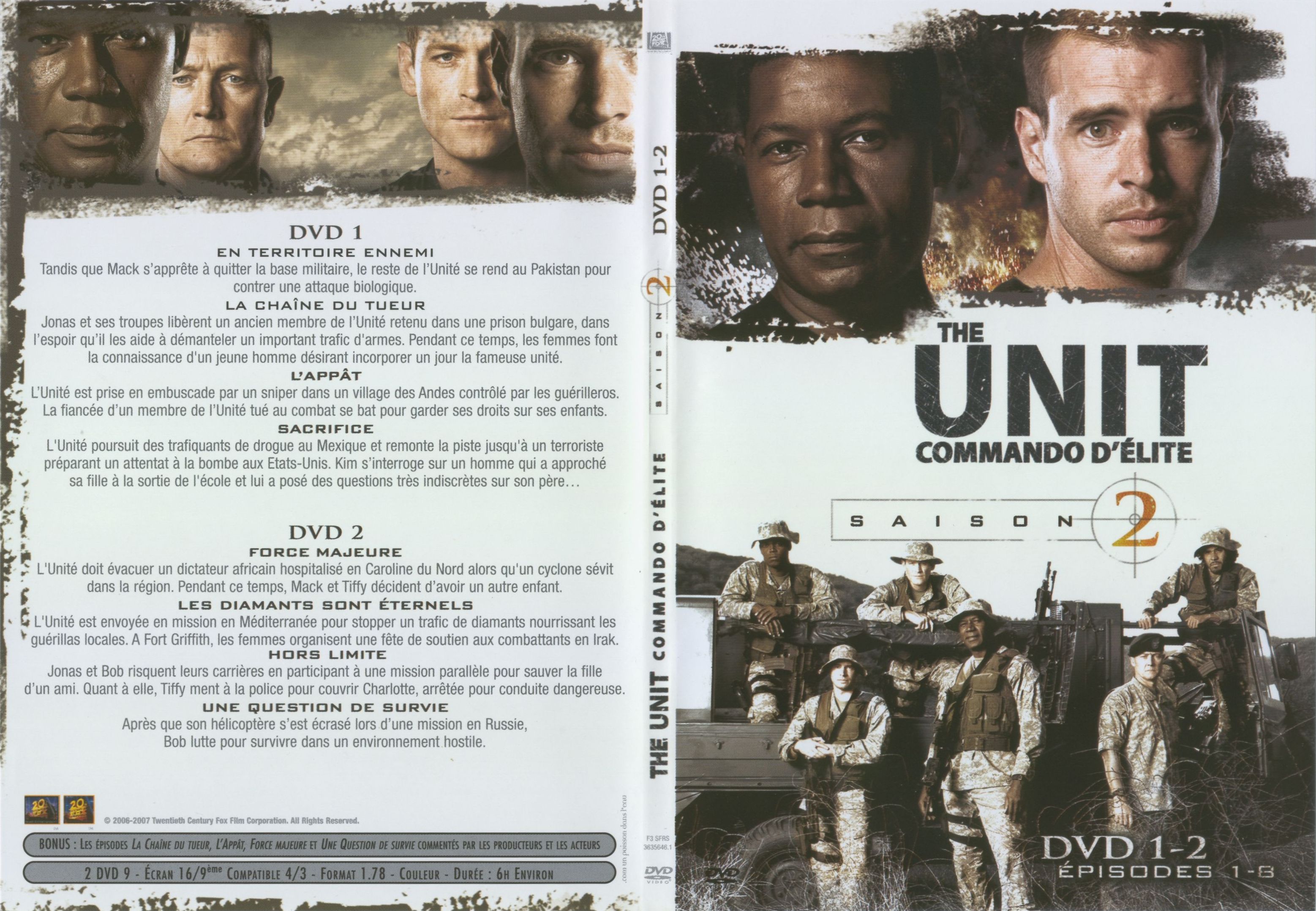 Jaquette DVD The unit saison 2 DVD 1-2