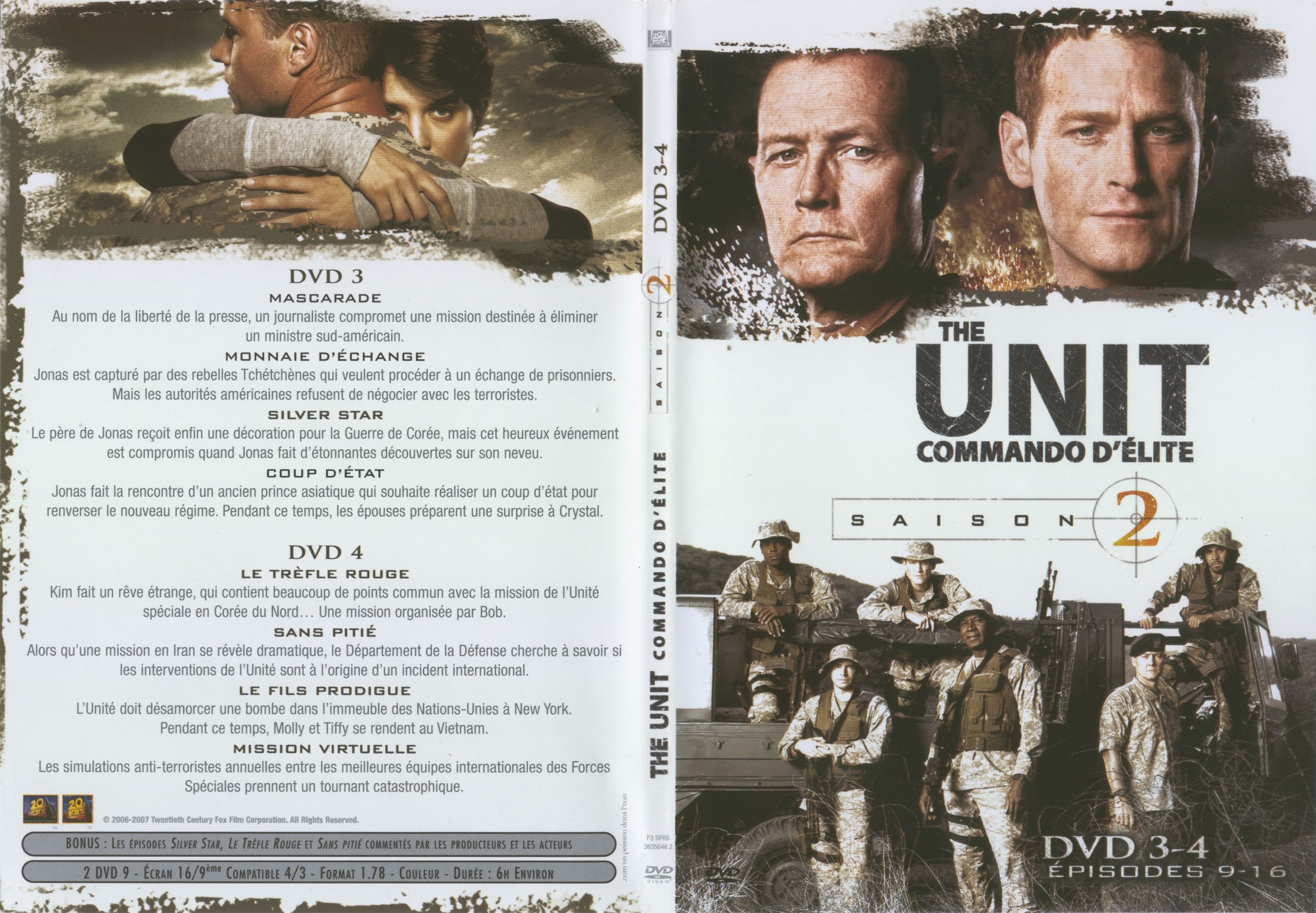 Jaquette DVD The unit saison 2 DVD 3-4