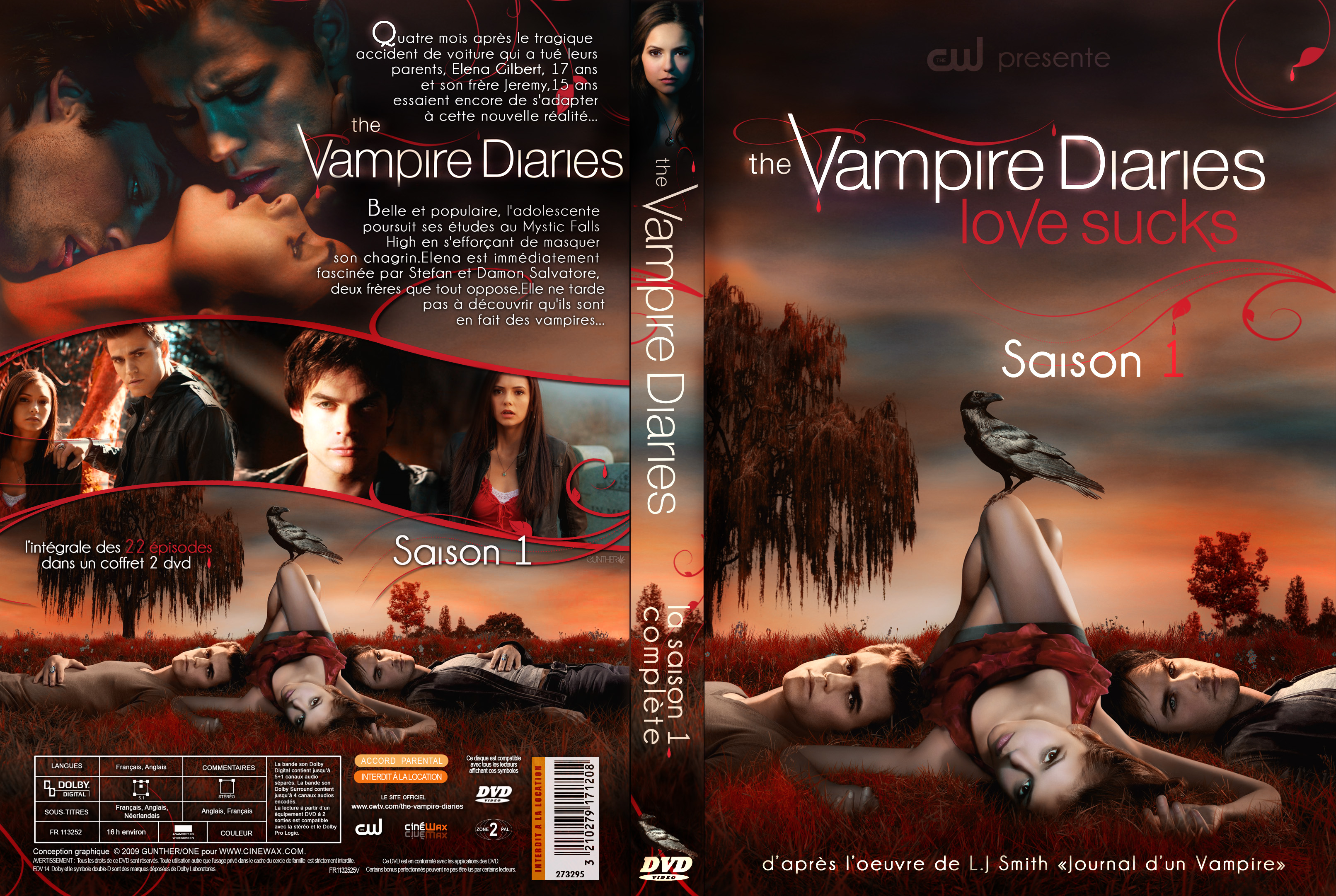Jaquette DVD The vampire diaries Saison 1 custom