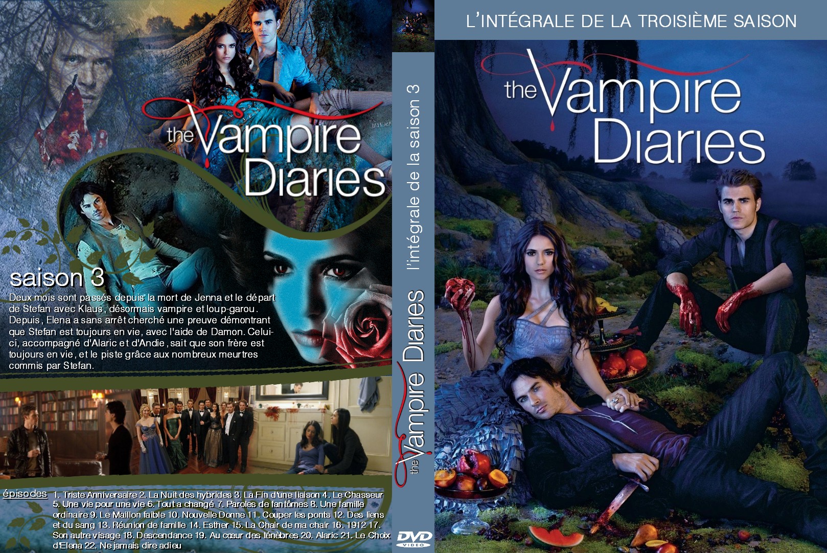 Jaquette Dvd De The Vampire Diaries Saison 3 Custom Cinéma Passion