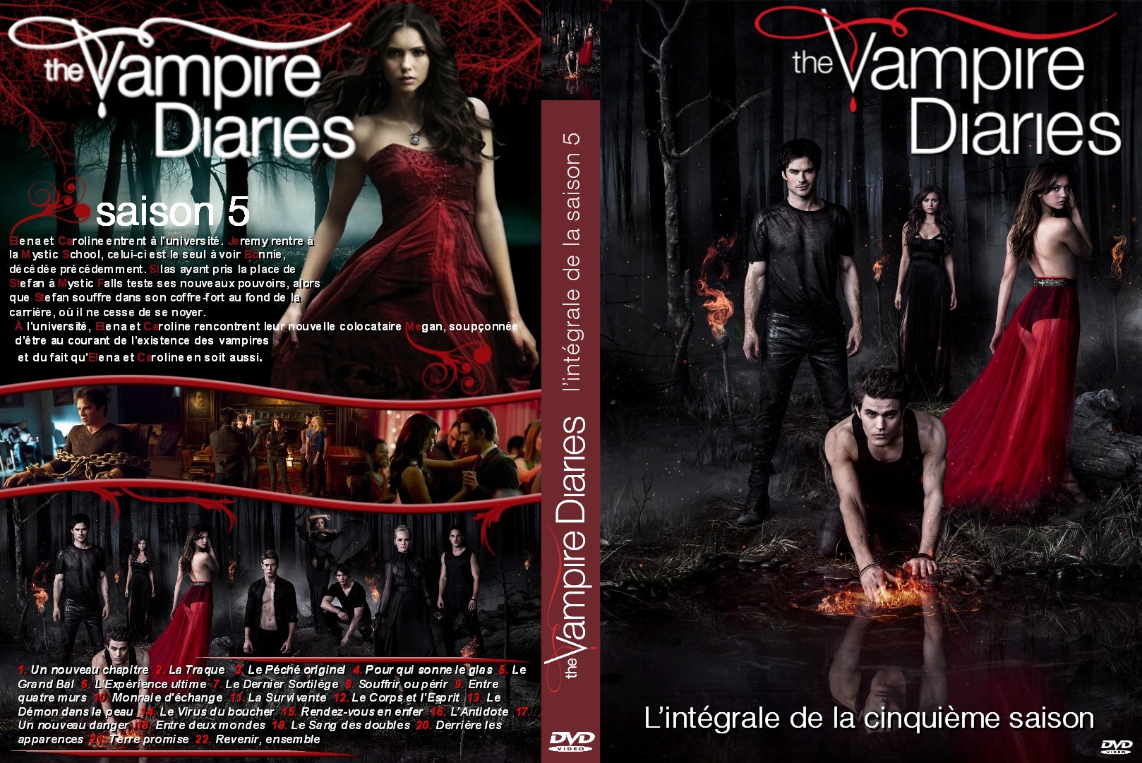 Jaquette DVD The vampire diaries Saison 5 custom