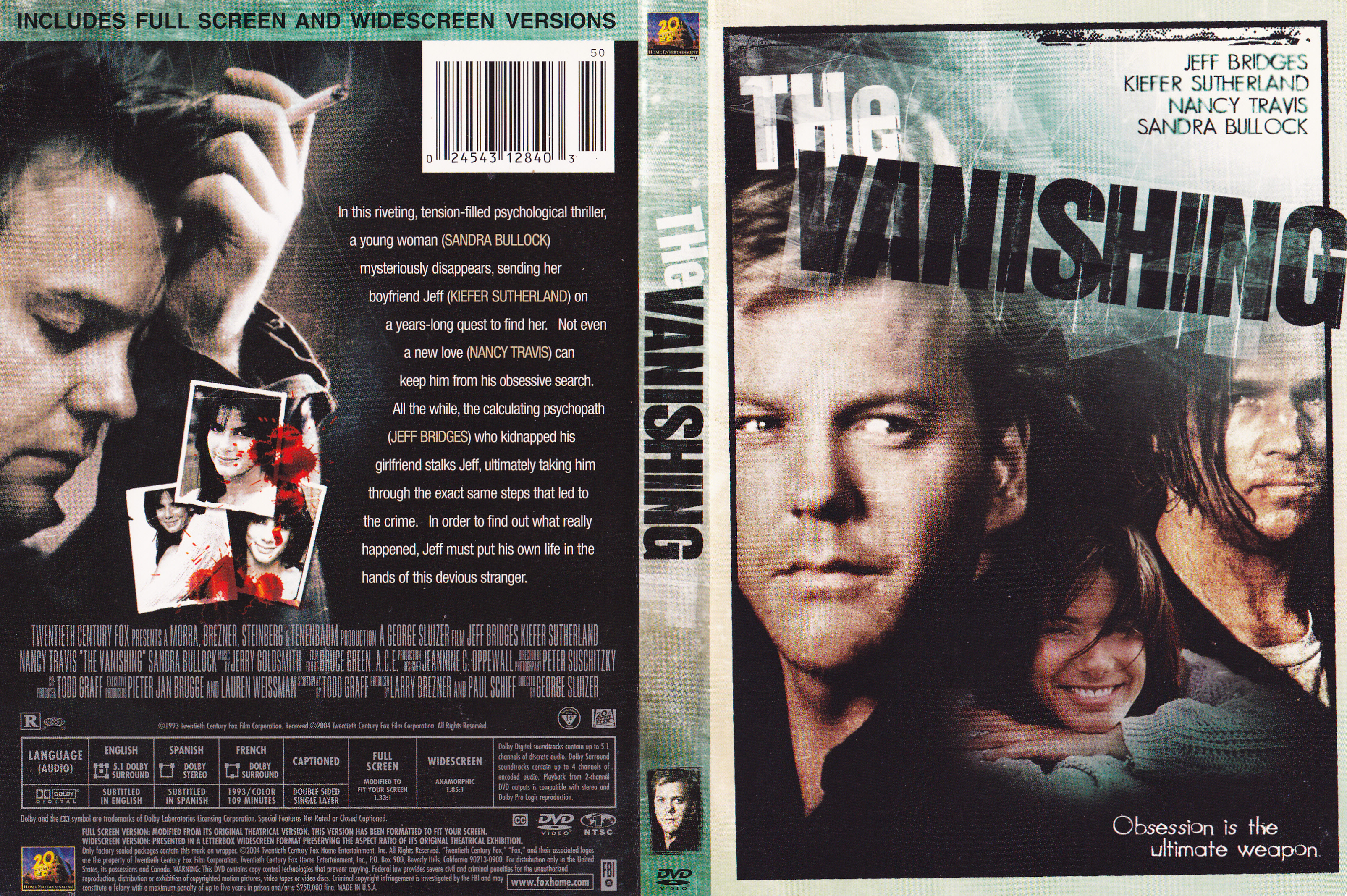 Jaquette DVD The vanishing - La Disparue (Canadienne)