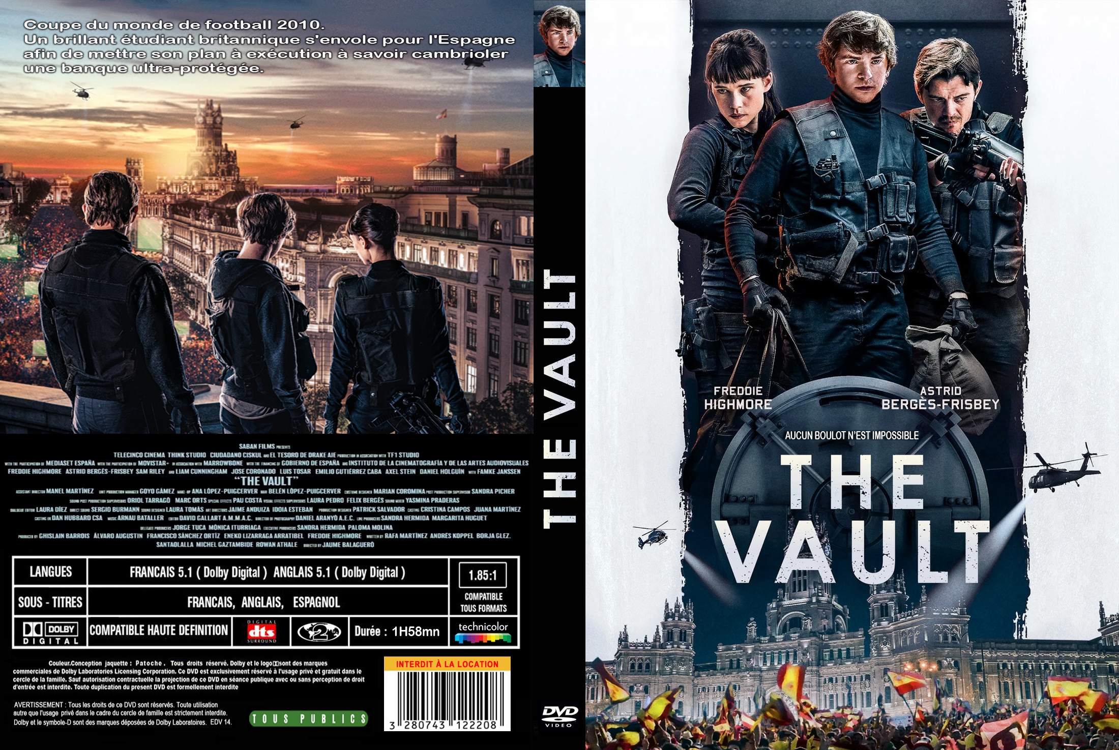 Jaquette DVD The vault (2021) custom