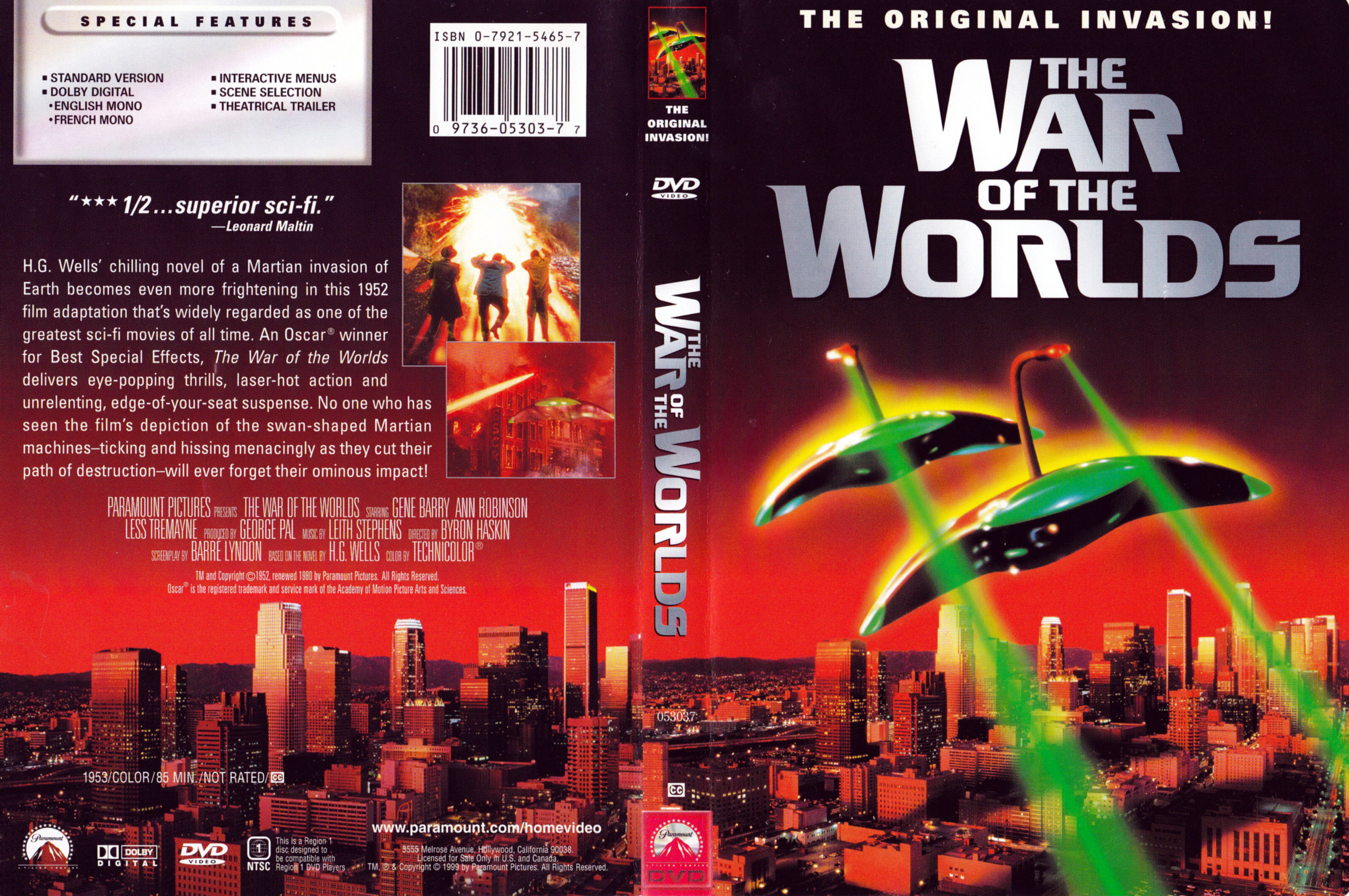Jaquette DVD The war of the worlds - La guerre des mondes (1953) (Canadienne)