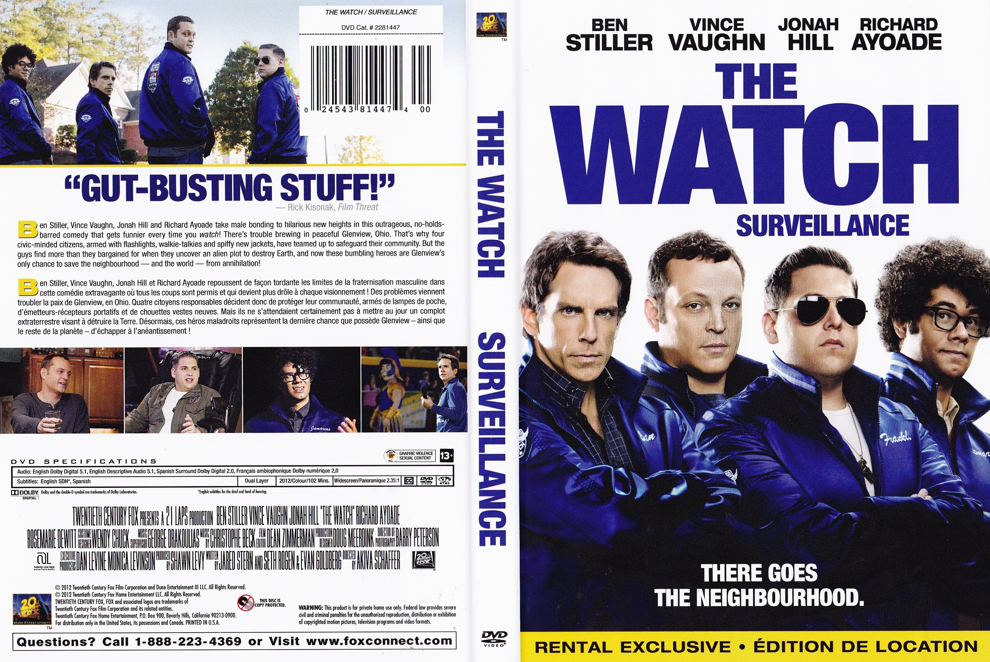 Jaquette DVD The watch - Surveillance (Canadienne)