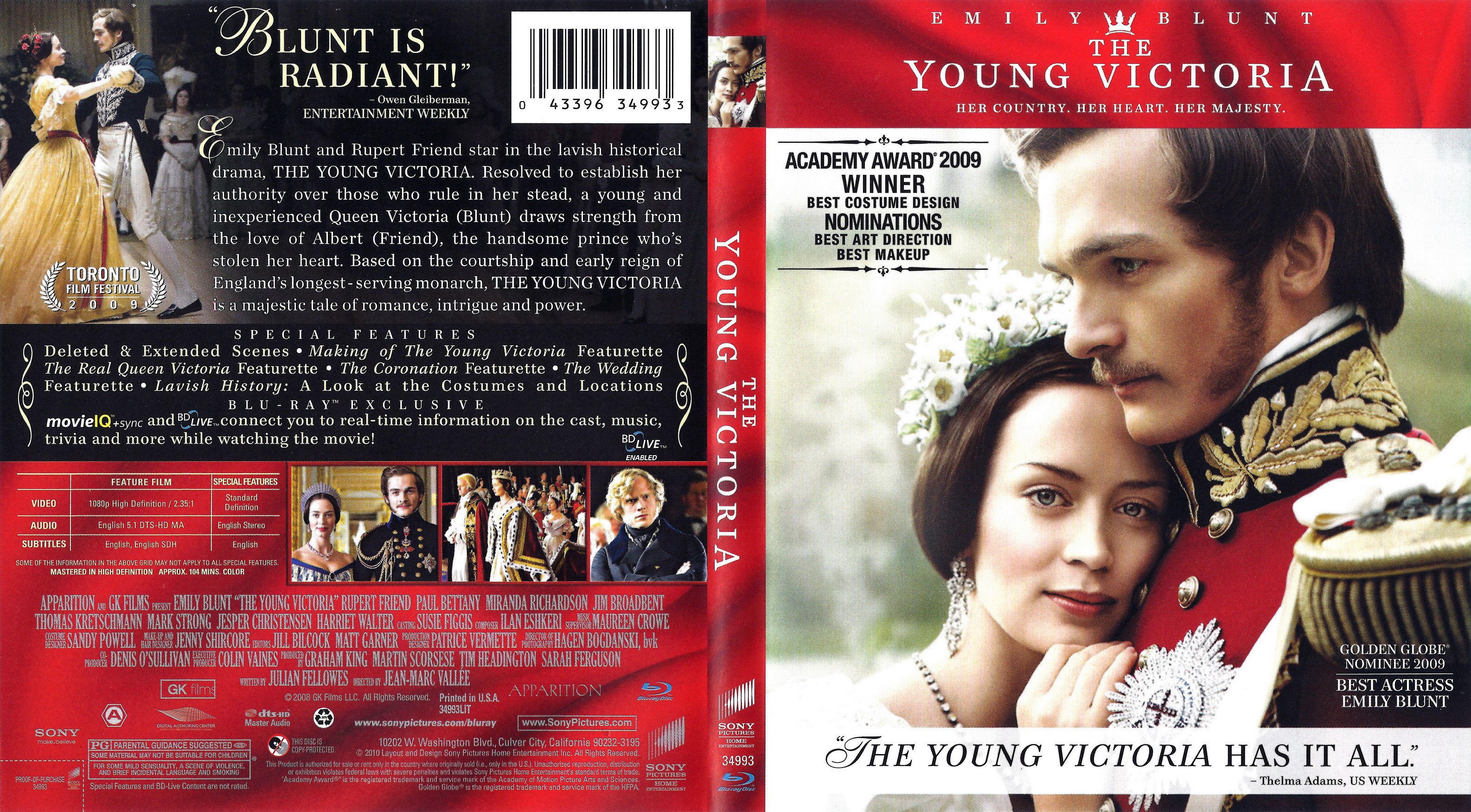 Jaquette DVD The young Victoria - Victoria : les jeunes annes d