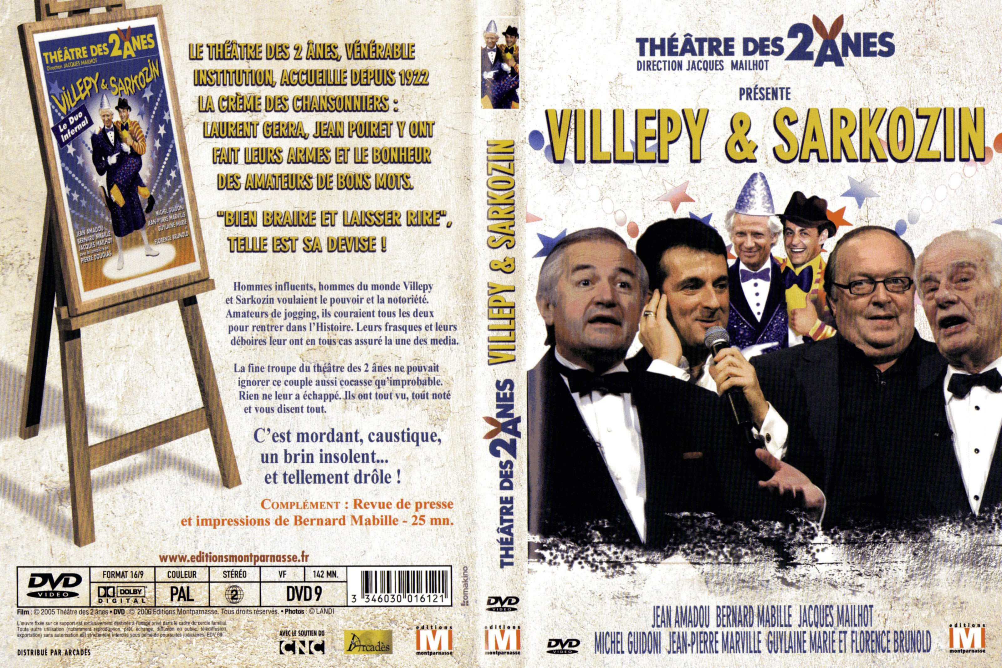 Jaquette DVD Theatre des 2 anes - Villepy et Sarkozin