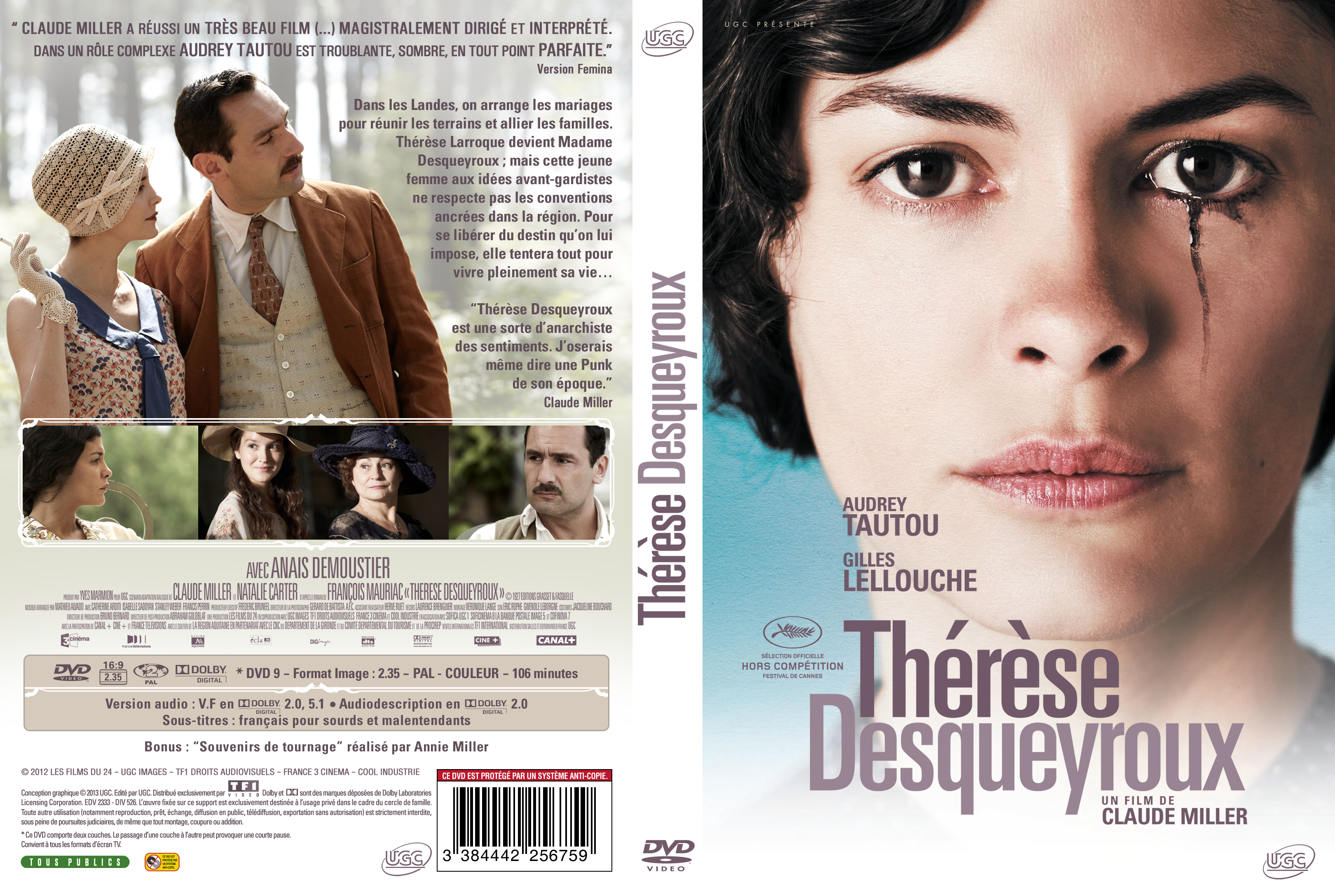 Jaquette DVD Thrse Desqueyroux (2012) custom