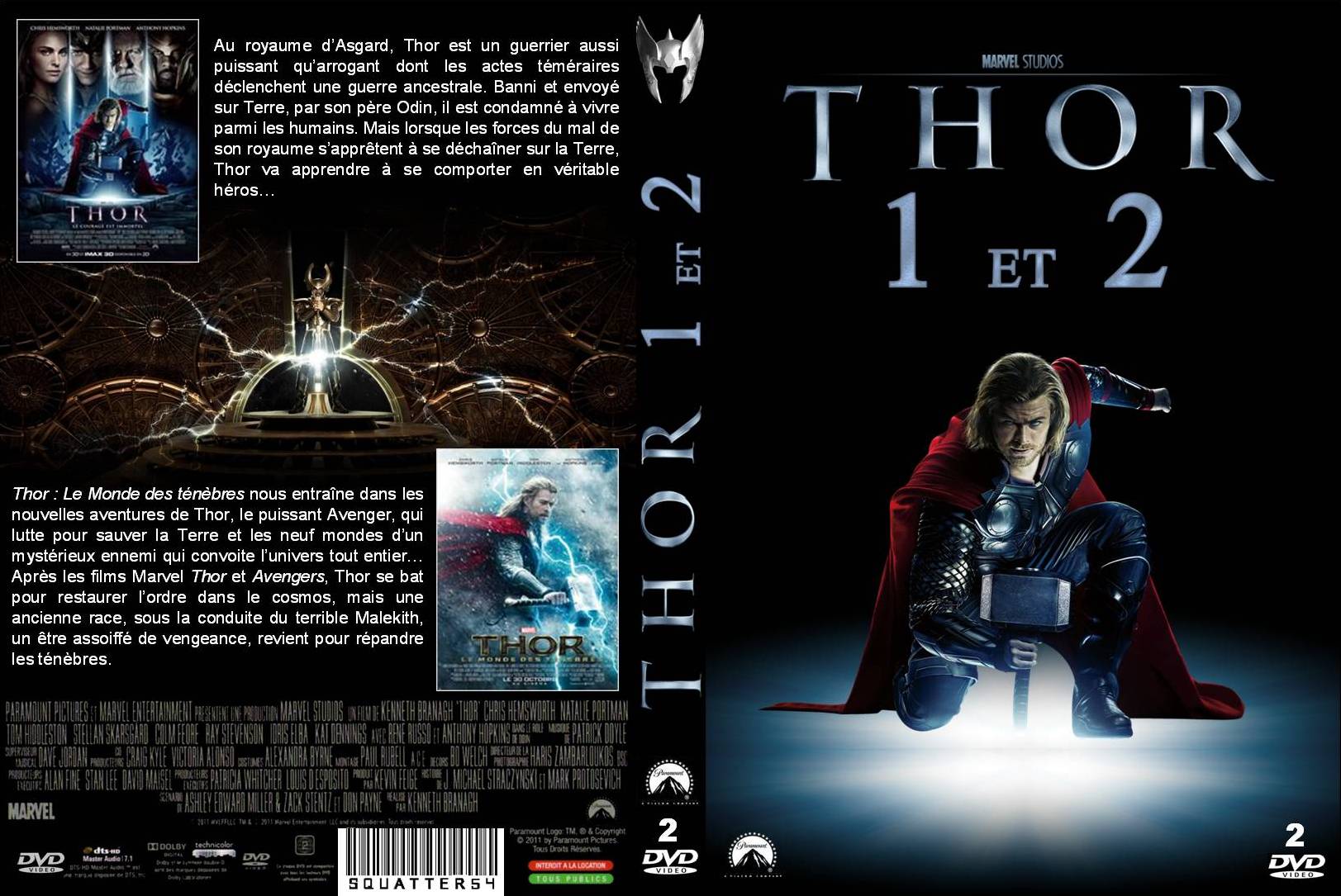 Jaquette DVD Thor 1 et 2 custom