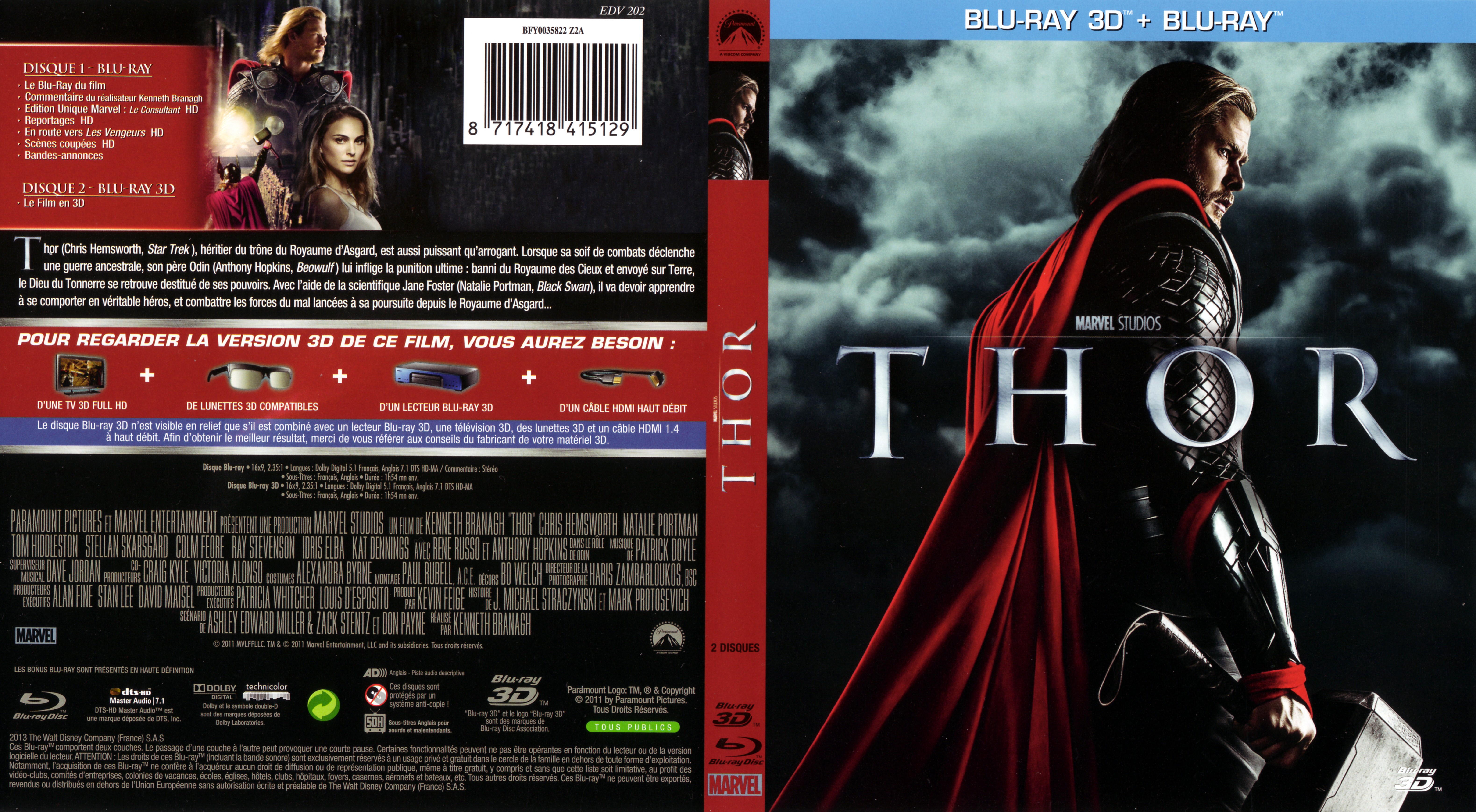 Jaquette DVD Thor 3D (BLU-RAY) v2