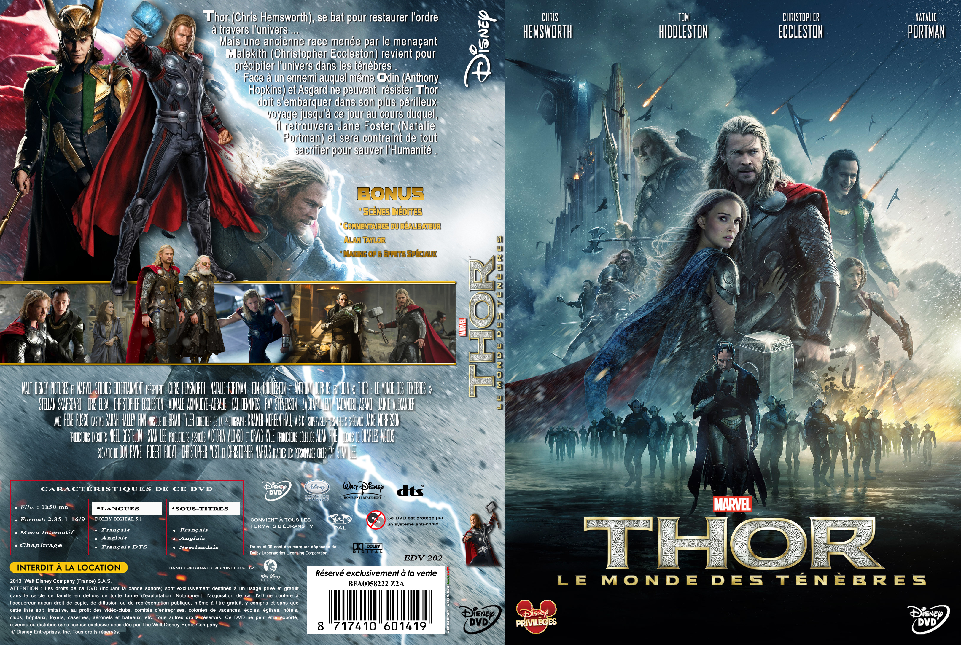 Jaquette DVD Thor : Le Monde des tnbres custom