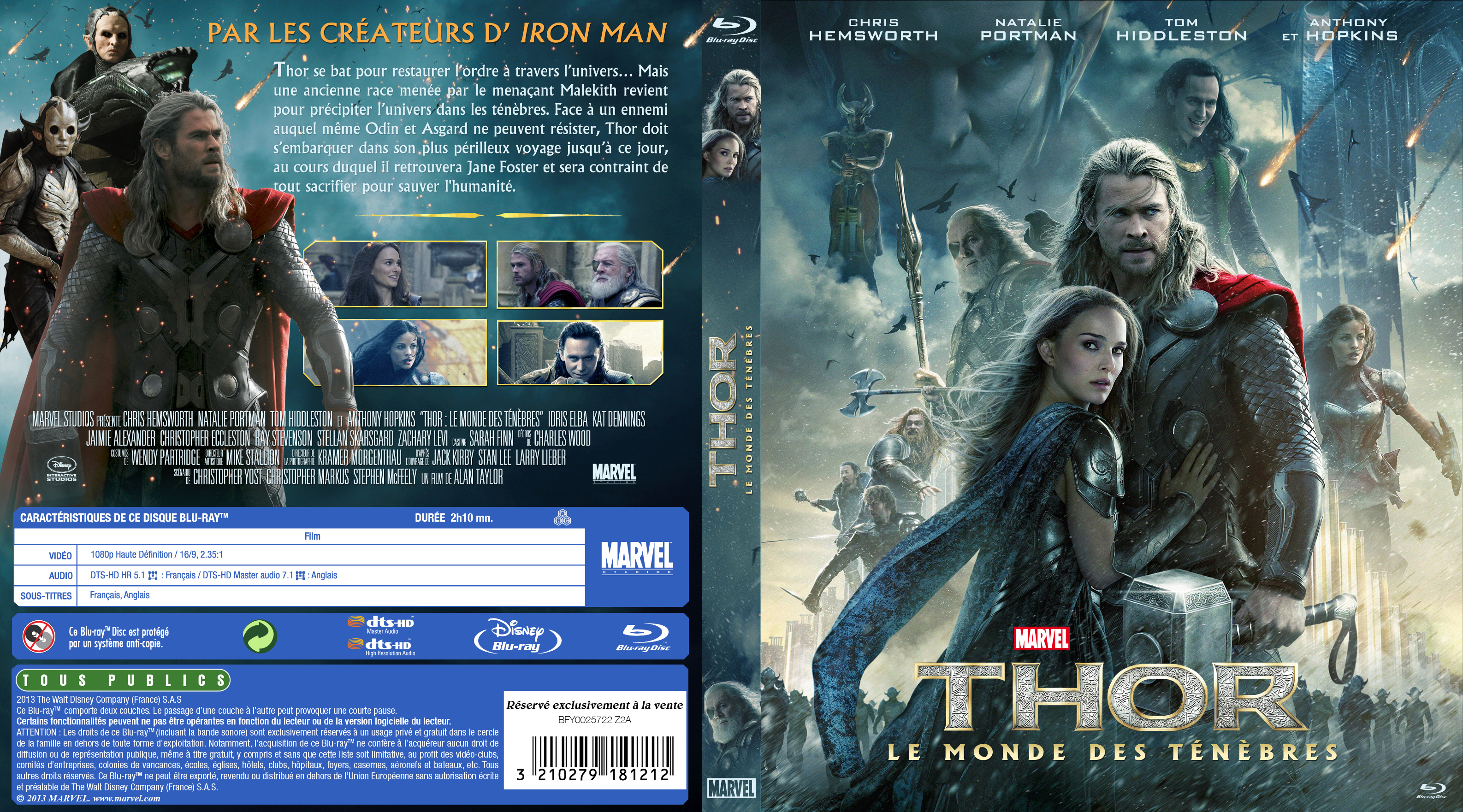 Jaquette DVD Thor : Le Monde des tnbres custom (BLU-RAY) v2