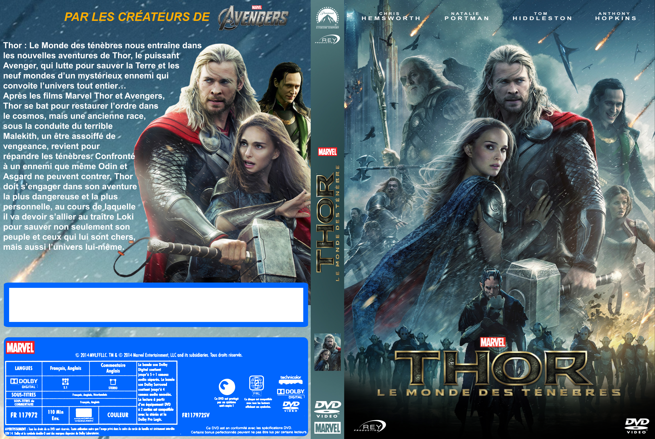 Jaquette DVD Thor : Le Monde des tnbres custom v2