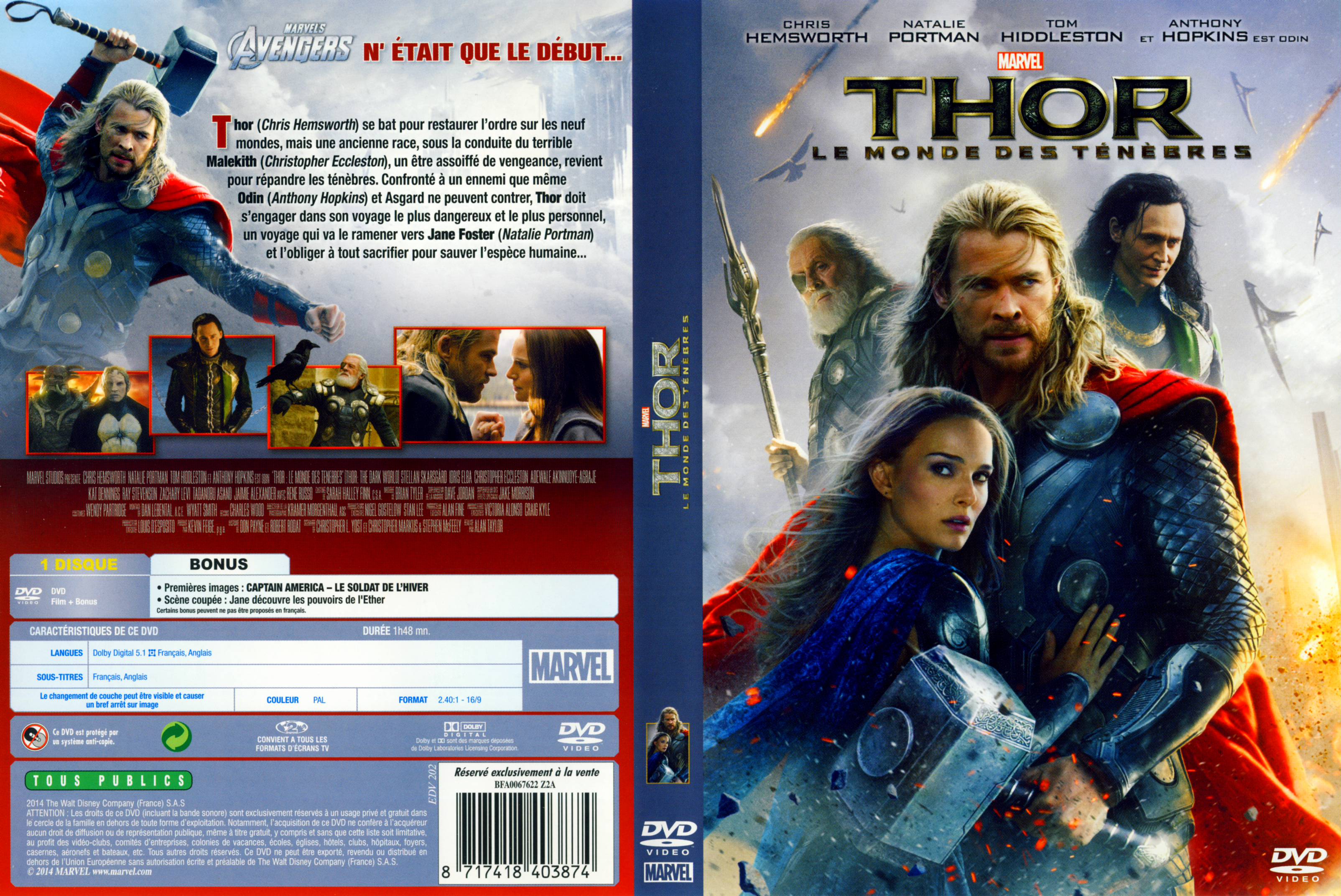 Jaquette DVD Thor Le Monde des tnbres