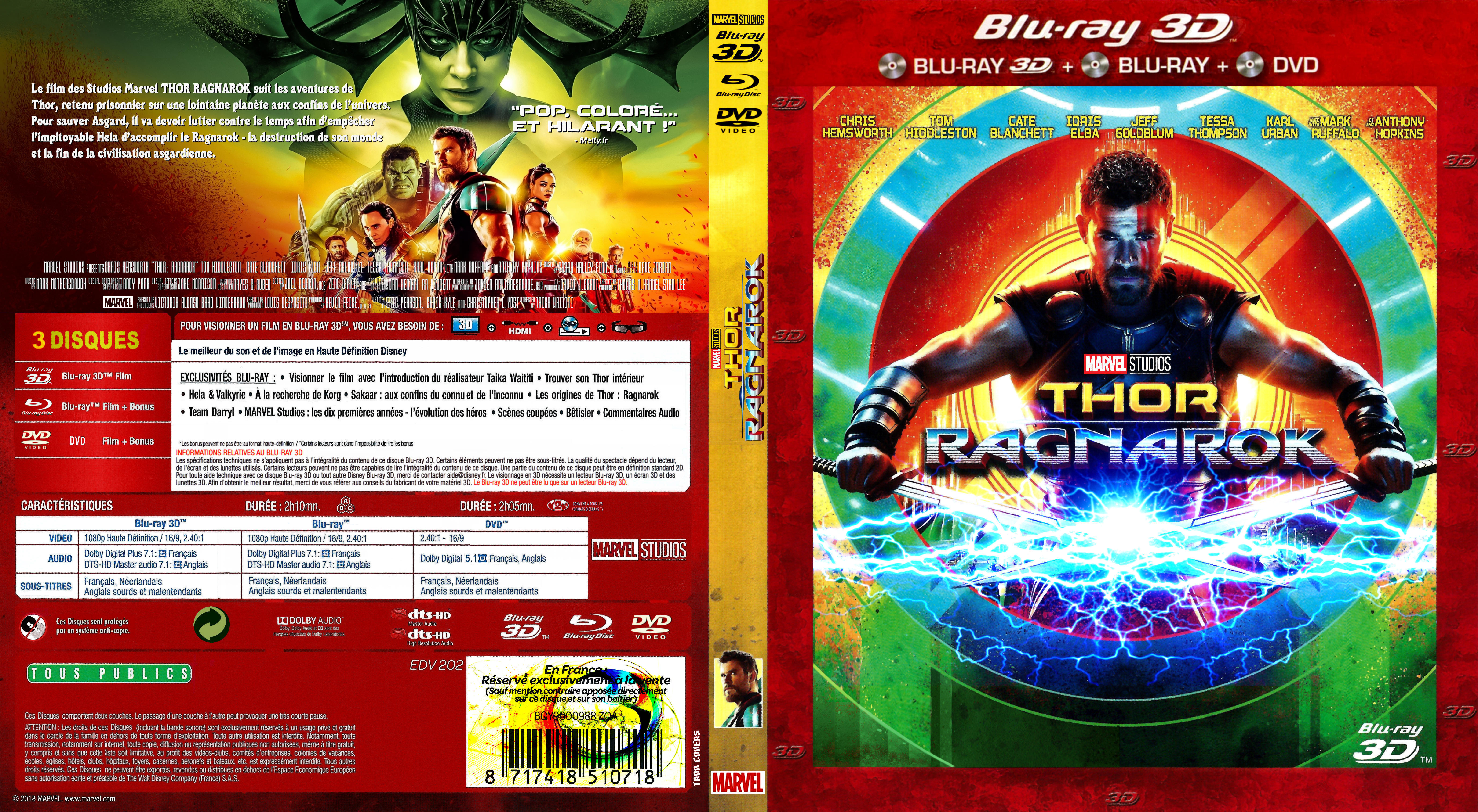Jaquette DVD Thor Ragnarok 3D custom (BLU-RAY)