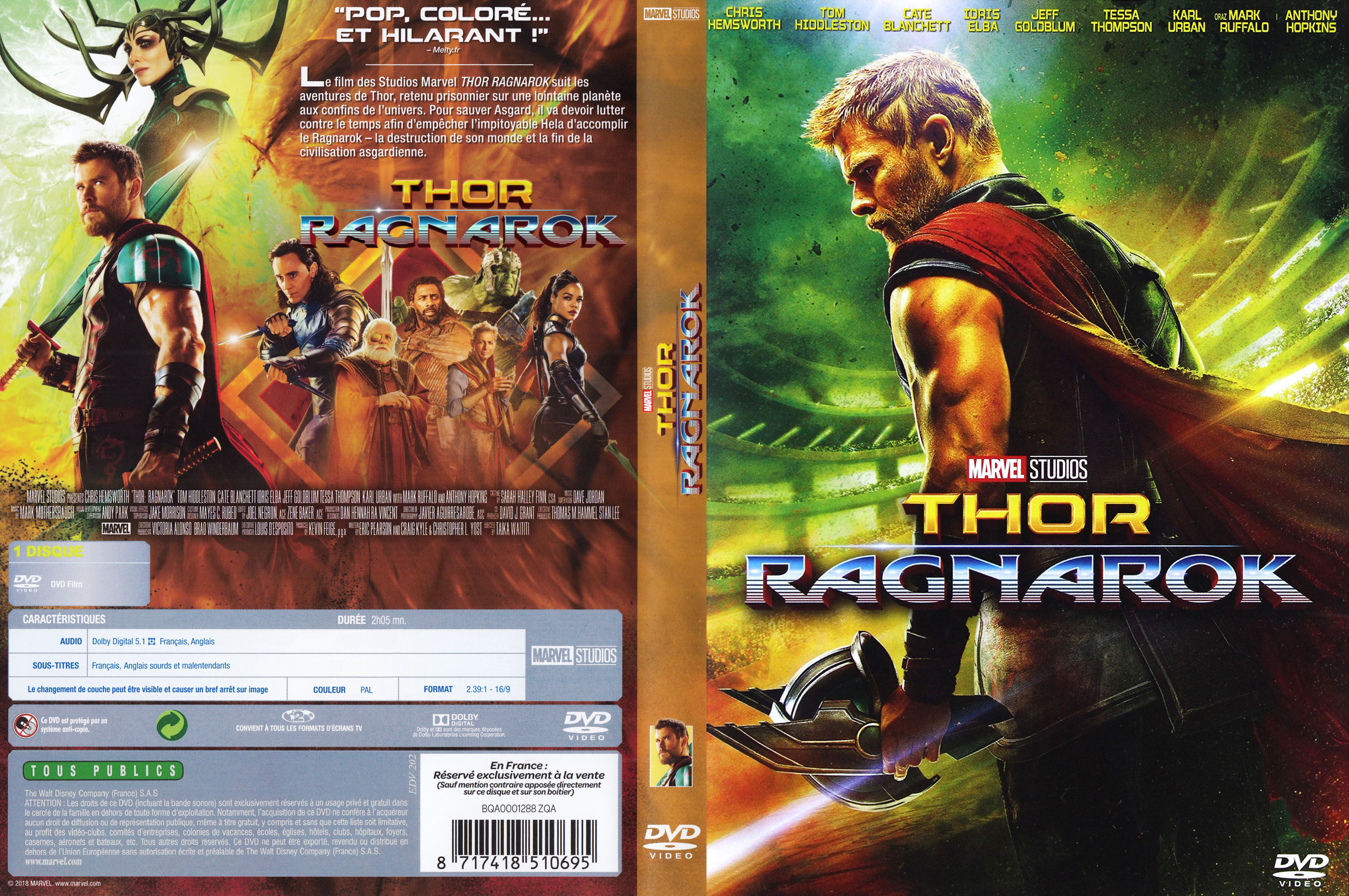Jaquette DVD Thor Ragnarok custom