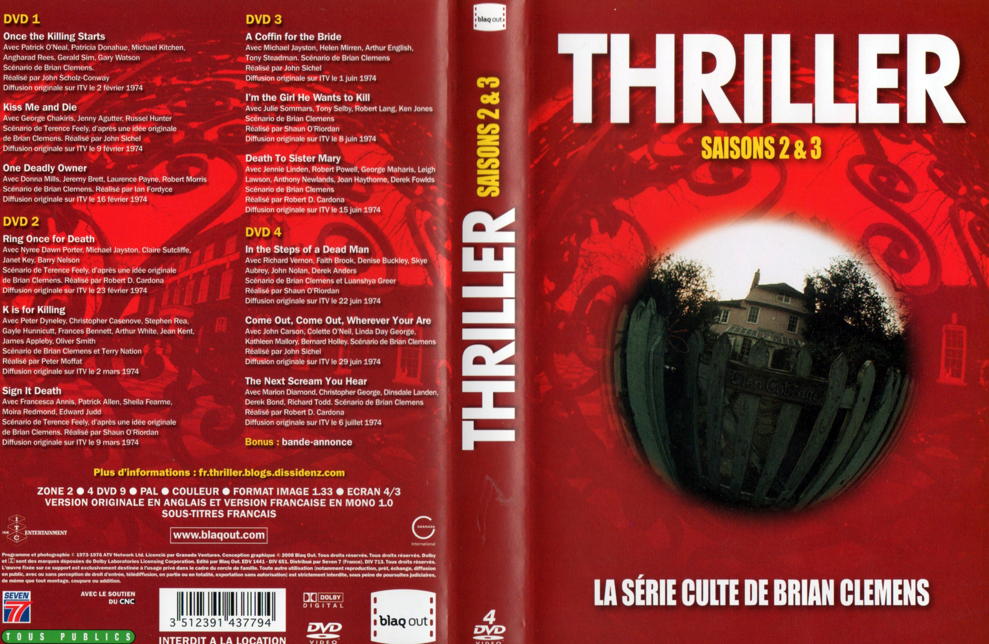 Jaquette DVD Thriller saisons 3 et 4