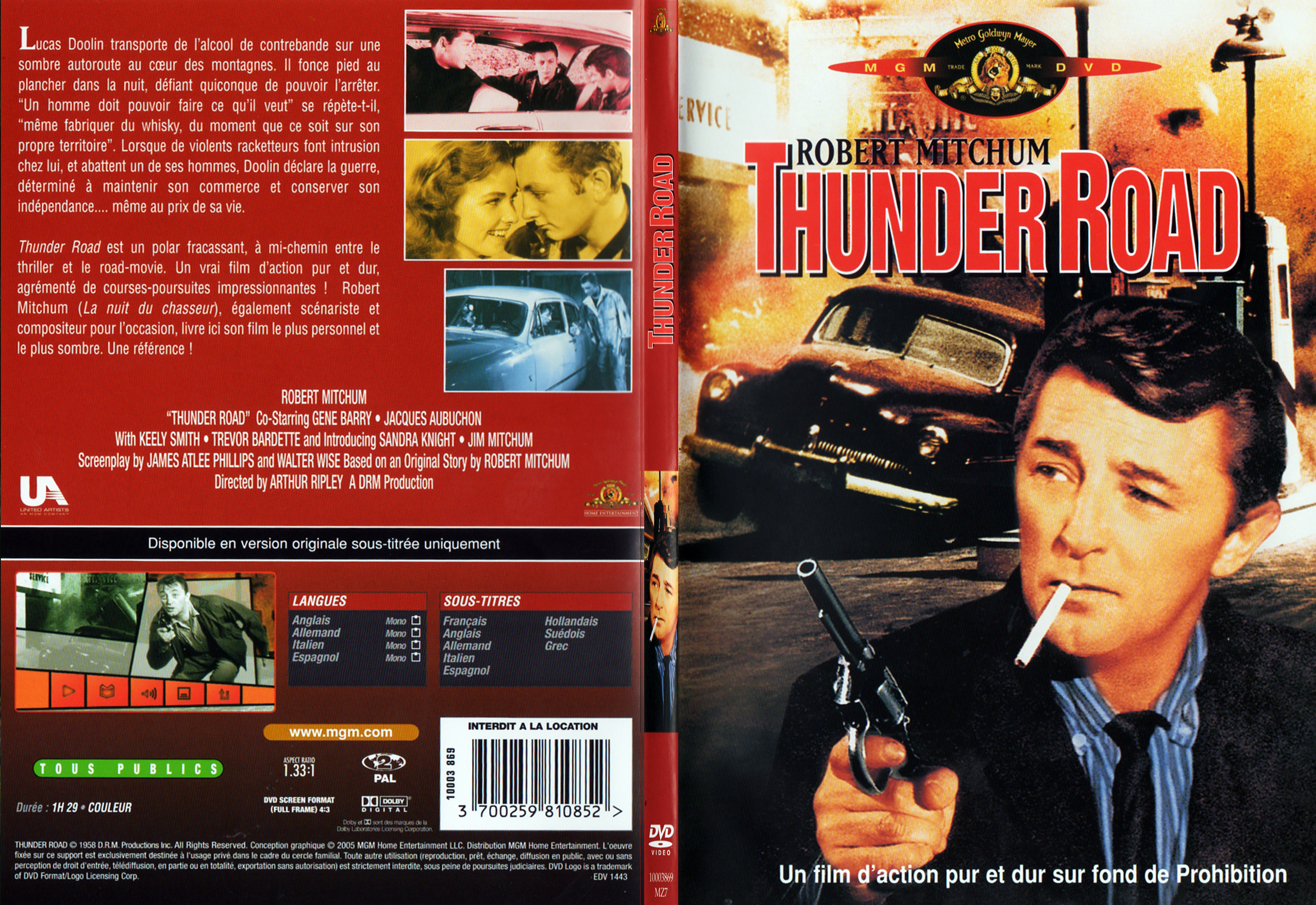 Jaquette DVD Thunder Road - SLIM