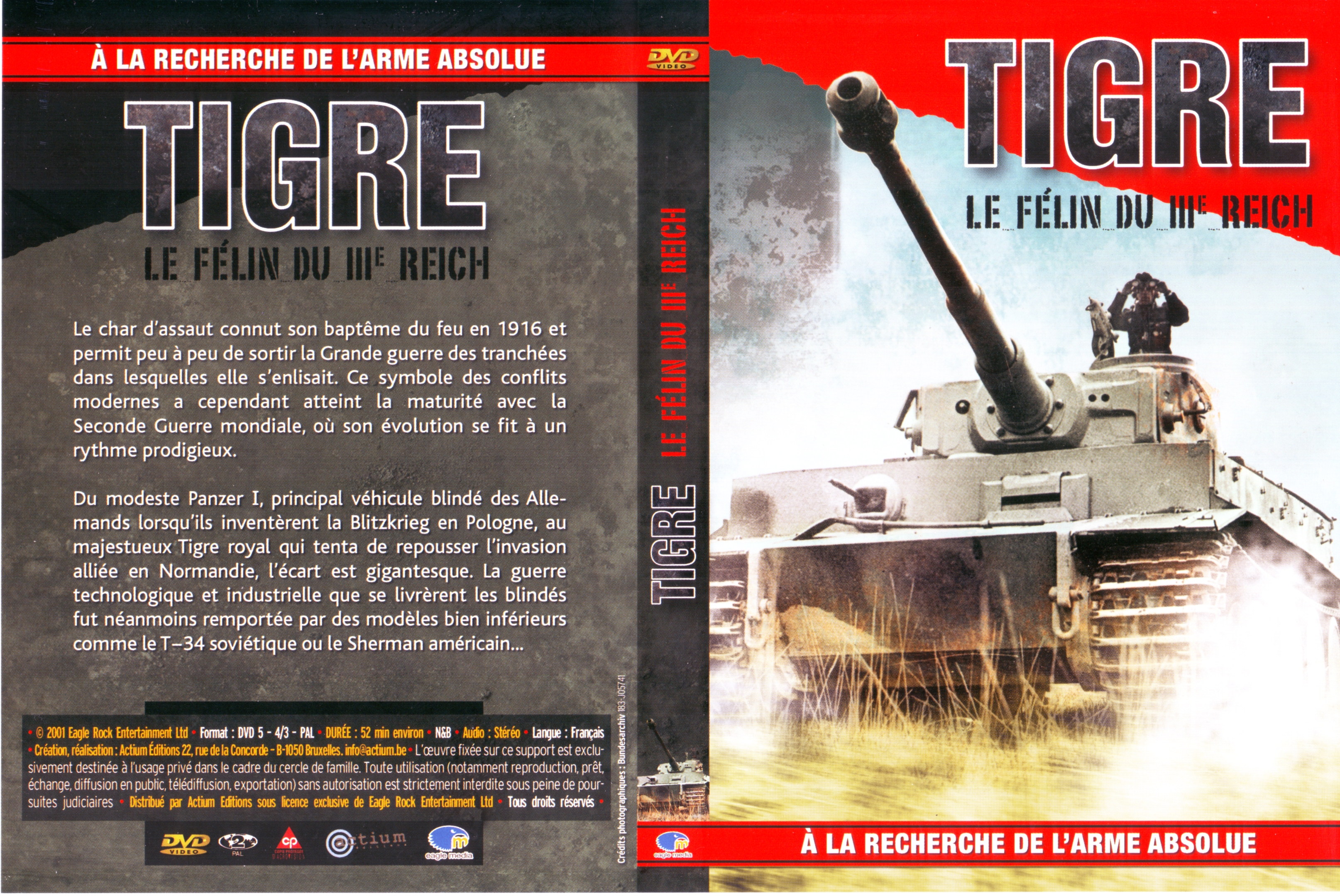 Jaquette DVD Tigre - le felin du 3e Reich - A la recherche de l