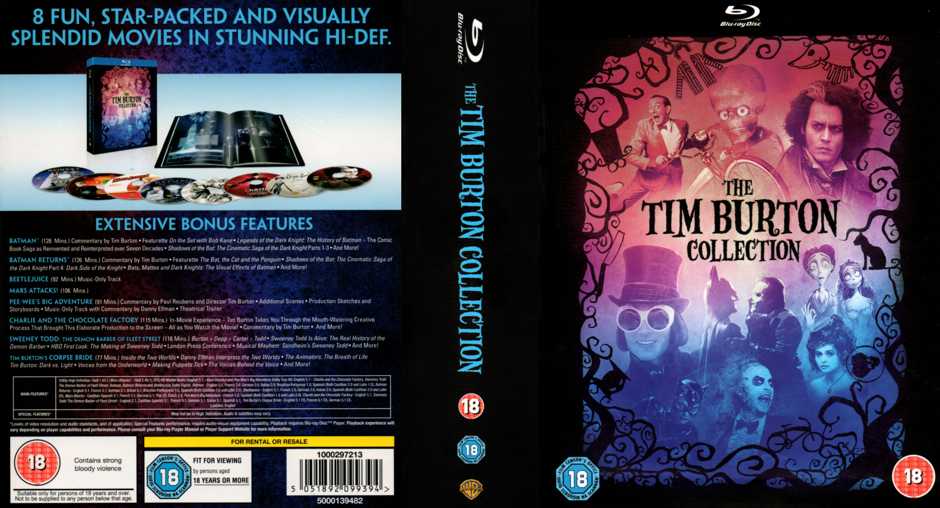 Jaquette DVD Tim Burton collection COFFRET (BLU-RAY)