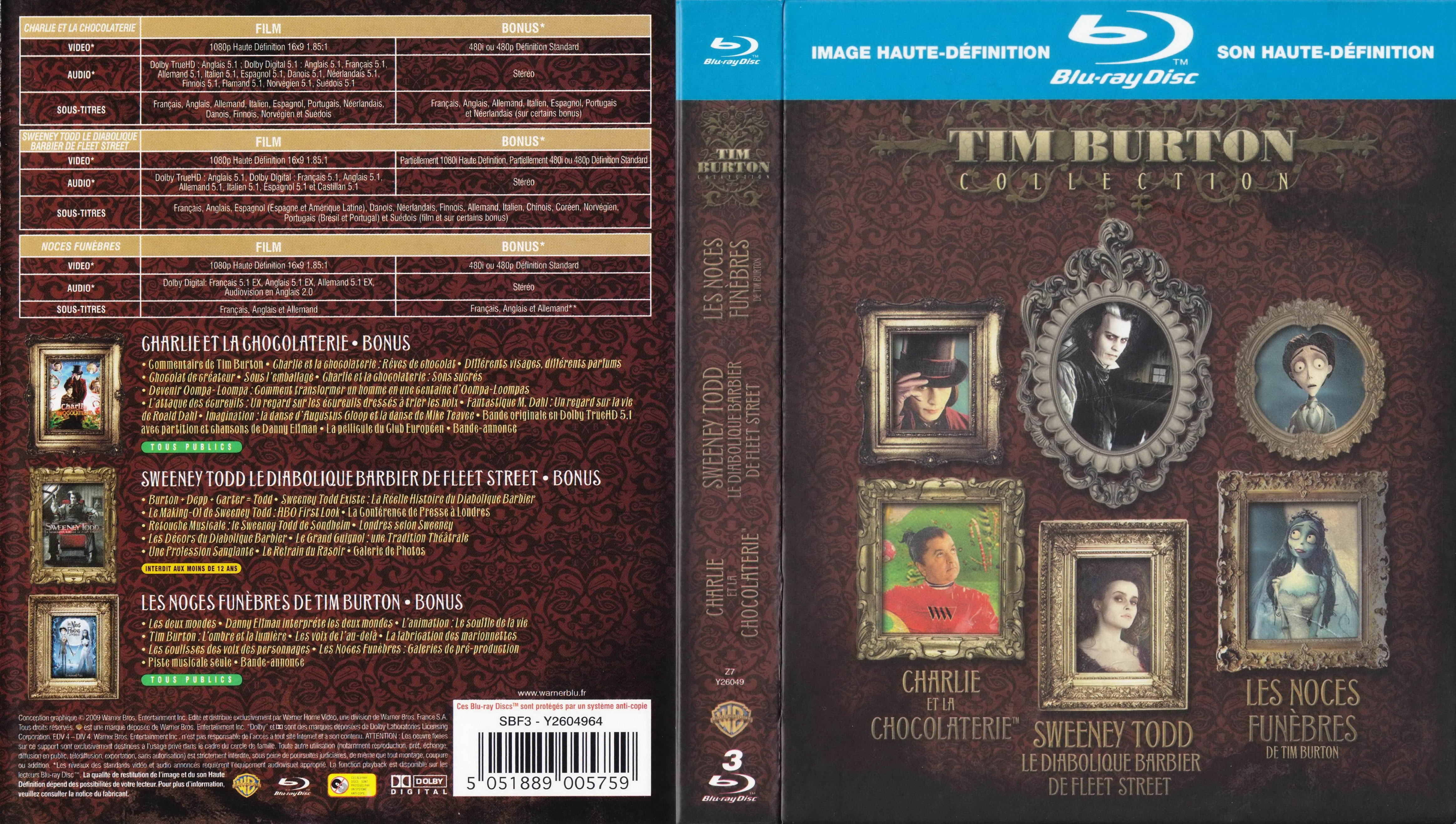 Jaquette DVD Tim Burton collection COFFRET (BLU-RAY) V2