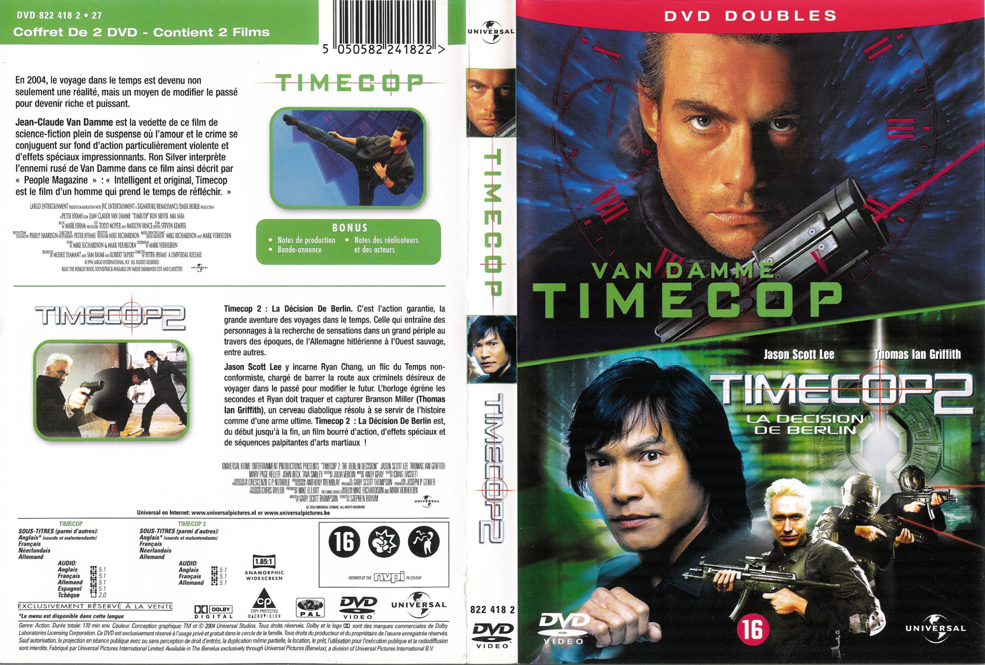 Jaquette DVD Timecop 1 et 2