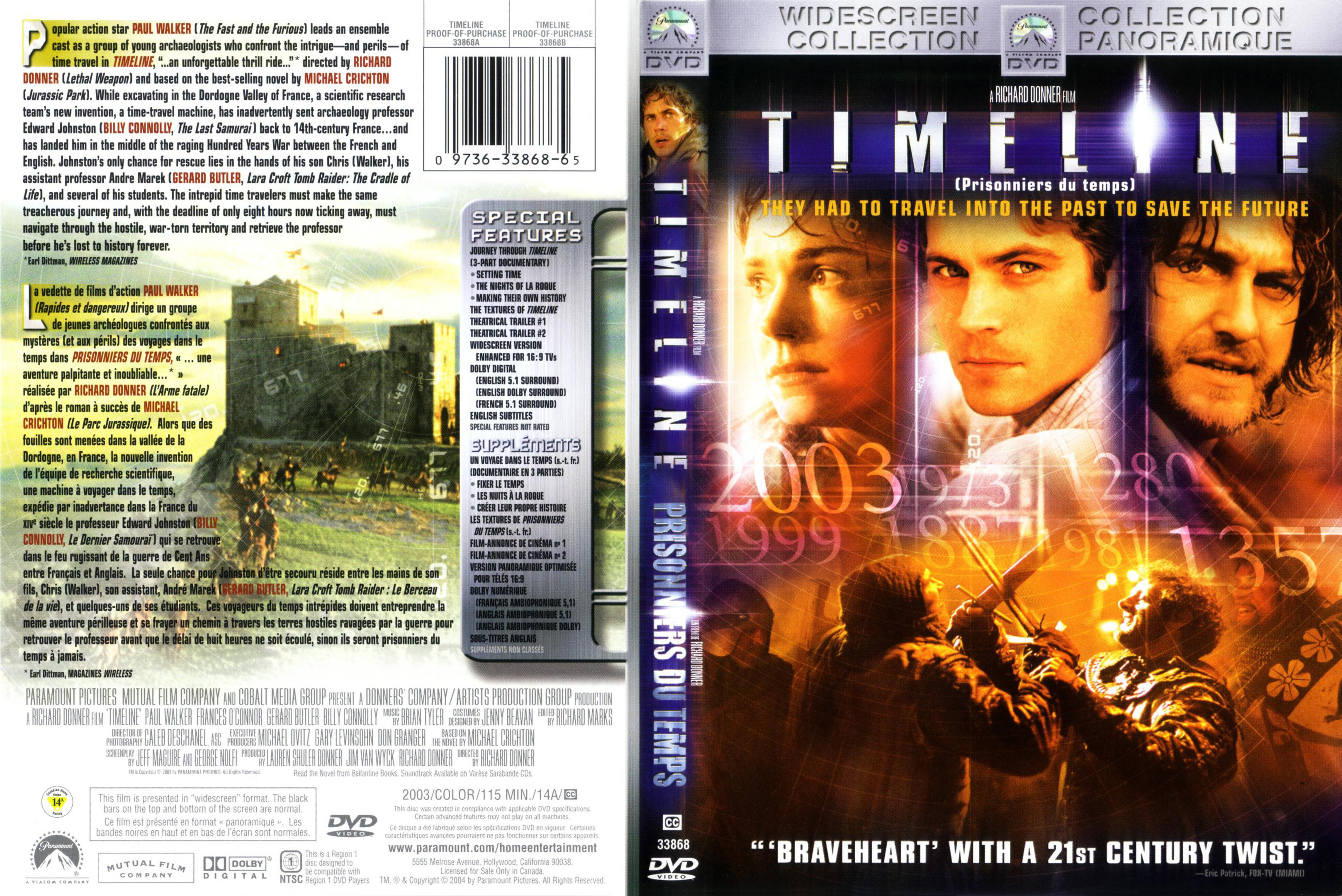 Jaquette DVD Timeline - Prisonniers du temps