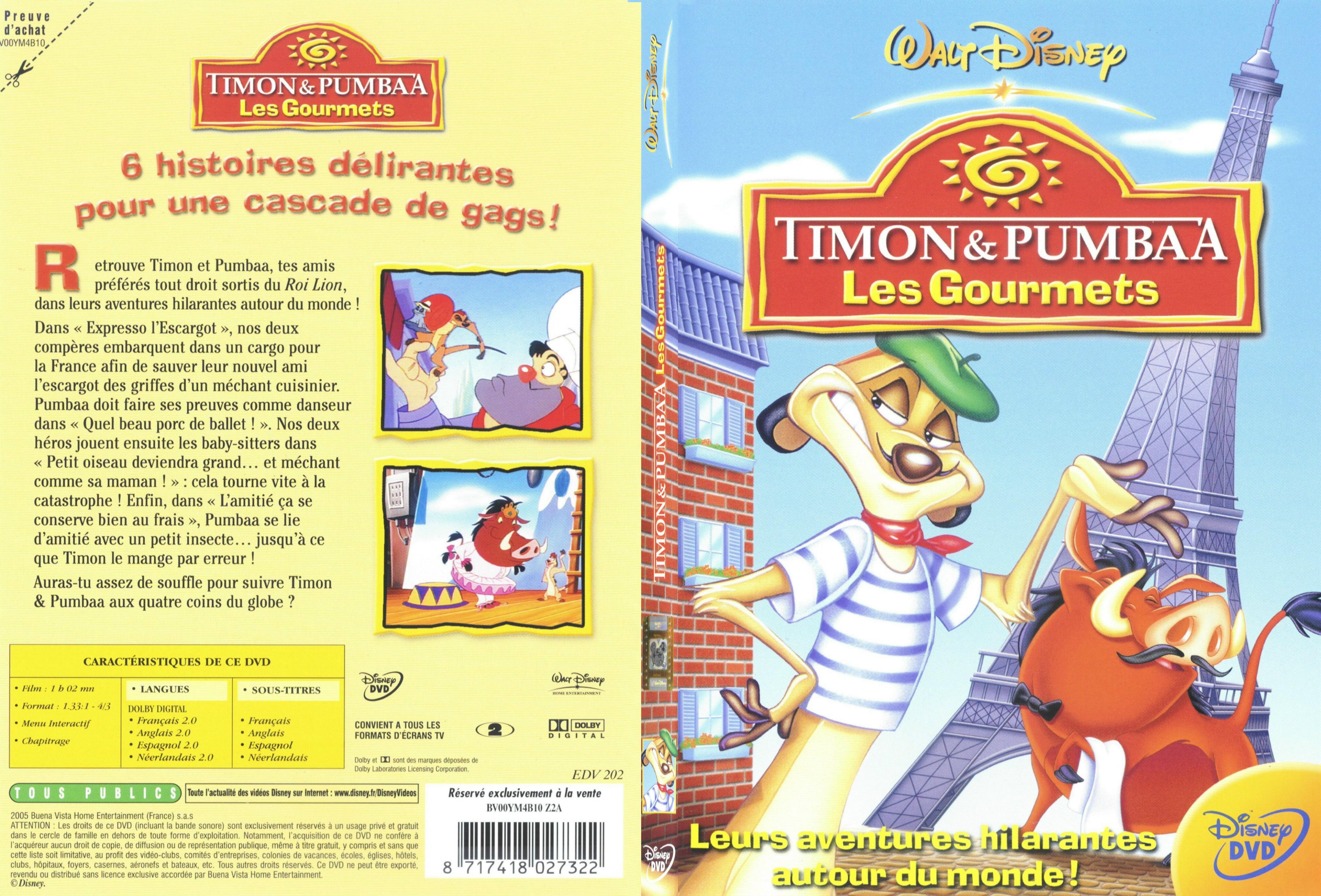 Jaquette DVD Timon et Pumbaa - Les gourmets - SLIM