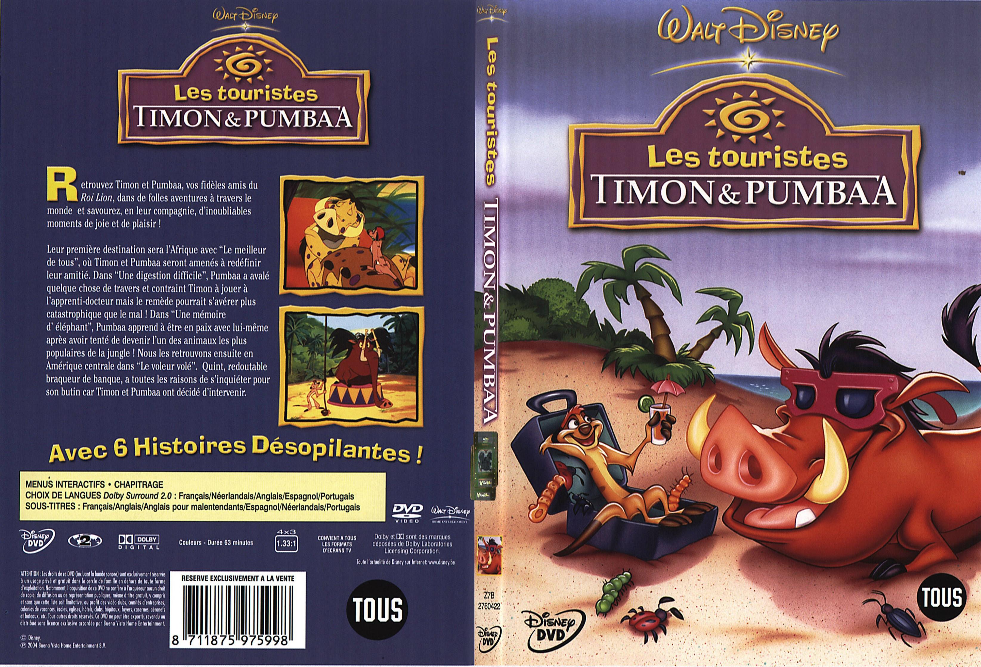 Jaquette DVD Timon et Pumbaa - Les touristes - SLIM