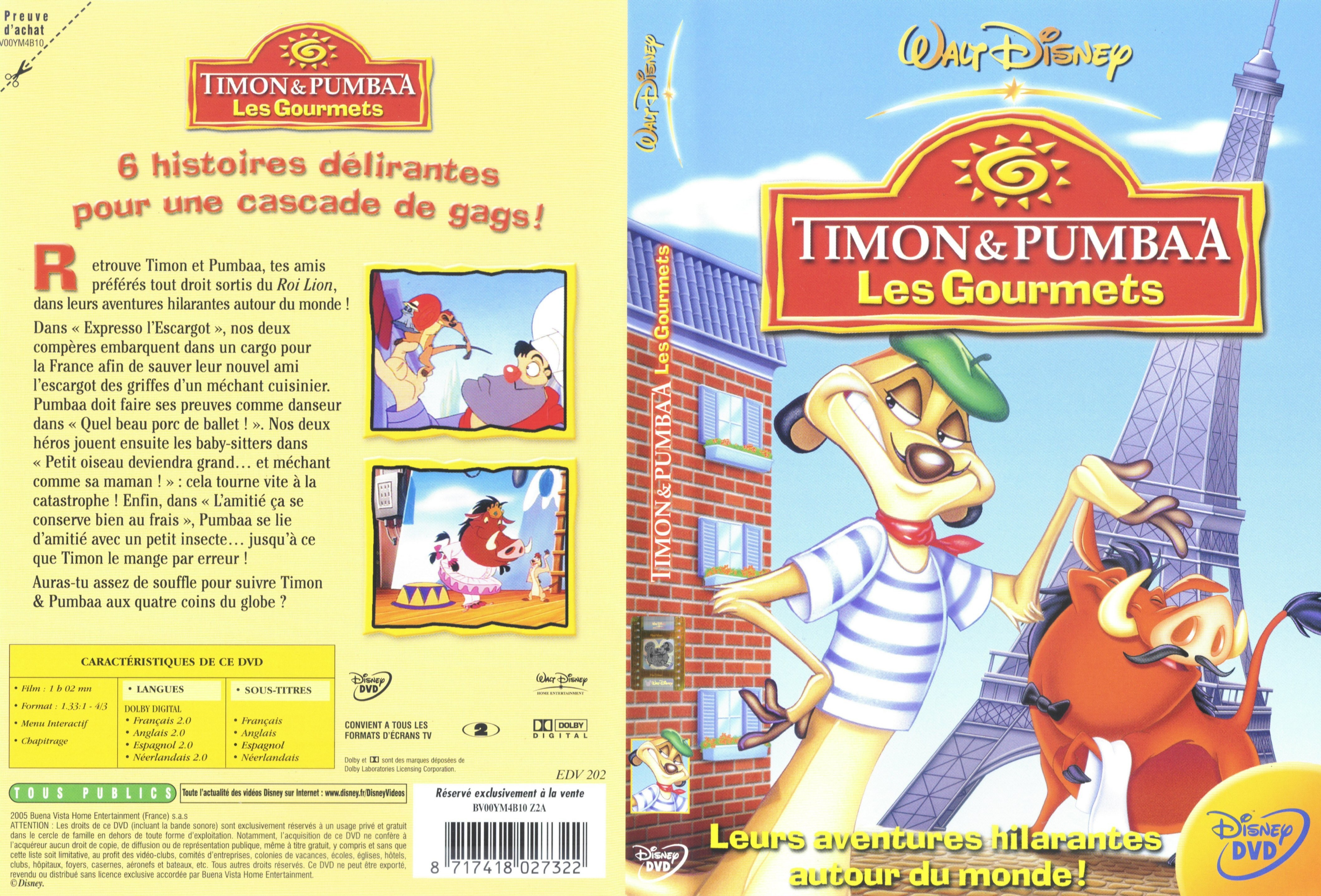 Jaquette DVD Timon et Pumbaa - les gourmets