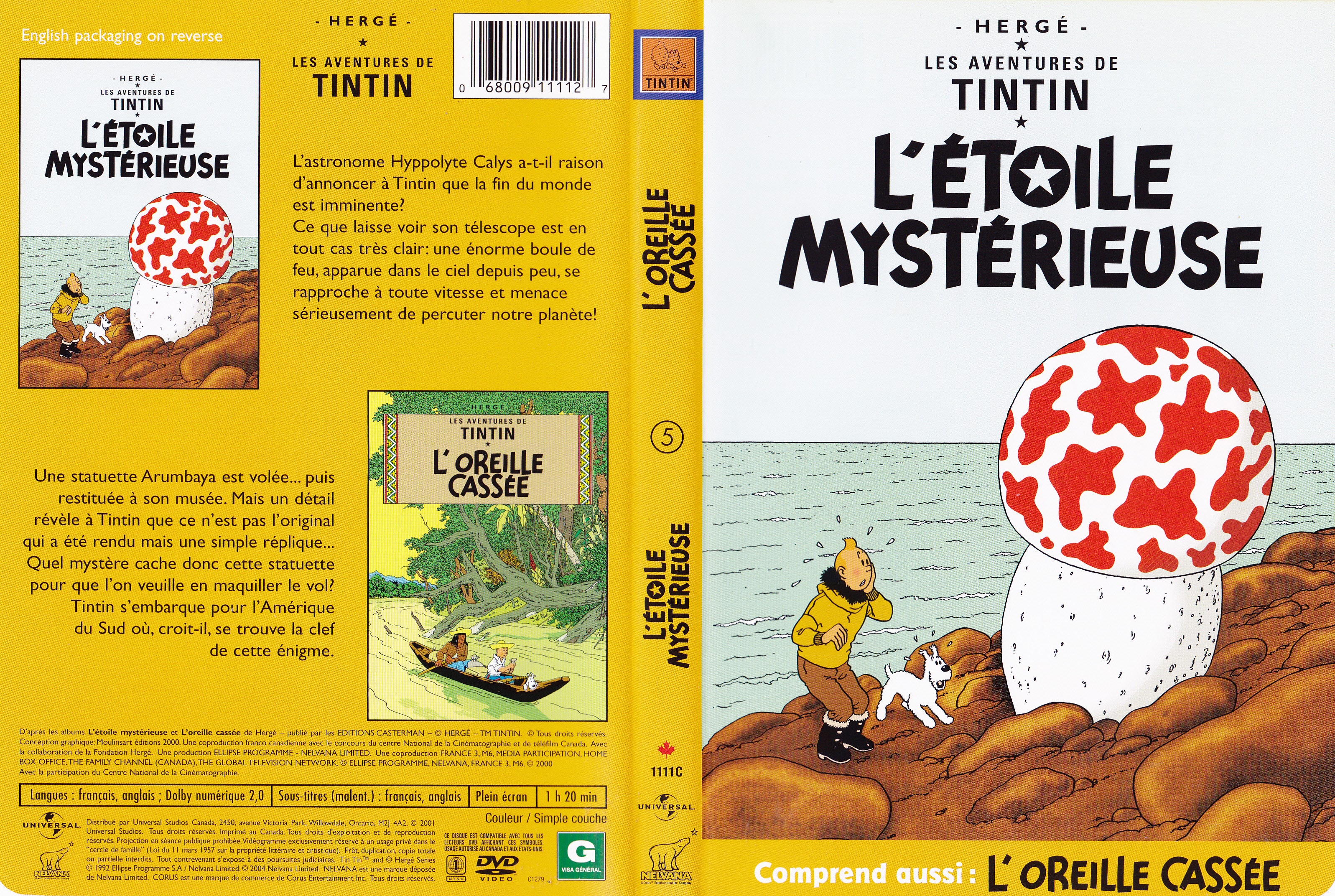 Jaquette DVD Tintin L