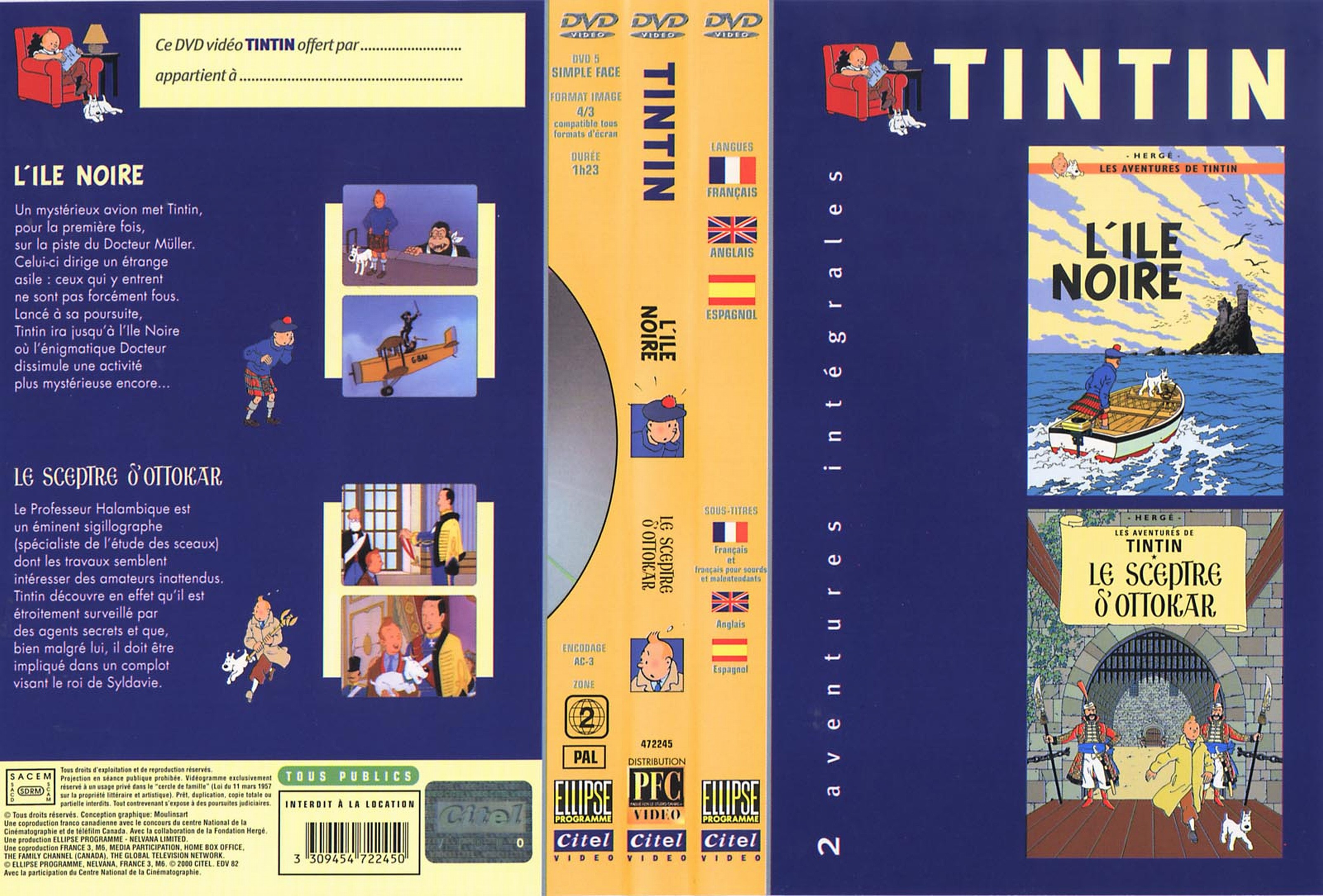 Jaquette DVD Tintin - L